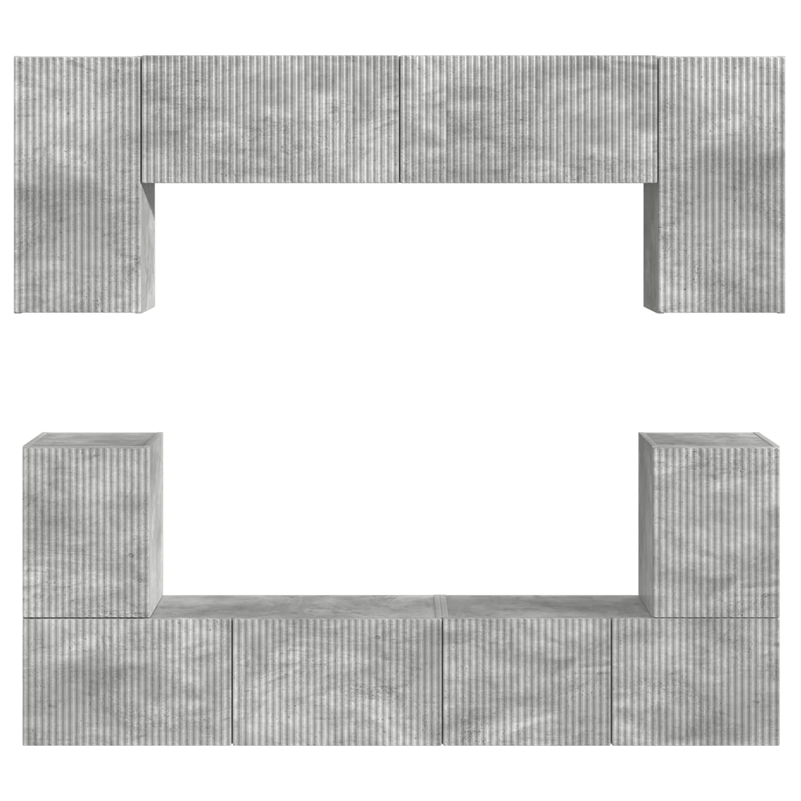 Ensemble meuble TV 5 pcs Gris béton Bois d'ingénierie - XIOS