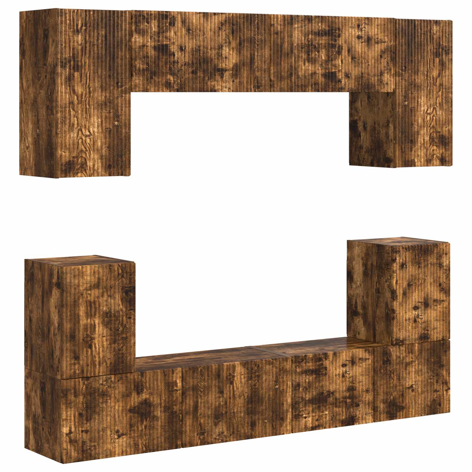 Ensemble meuble TV 5 pcs Chêne fumé Bois d'ingénierie - XIOS