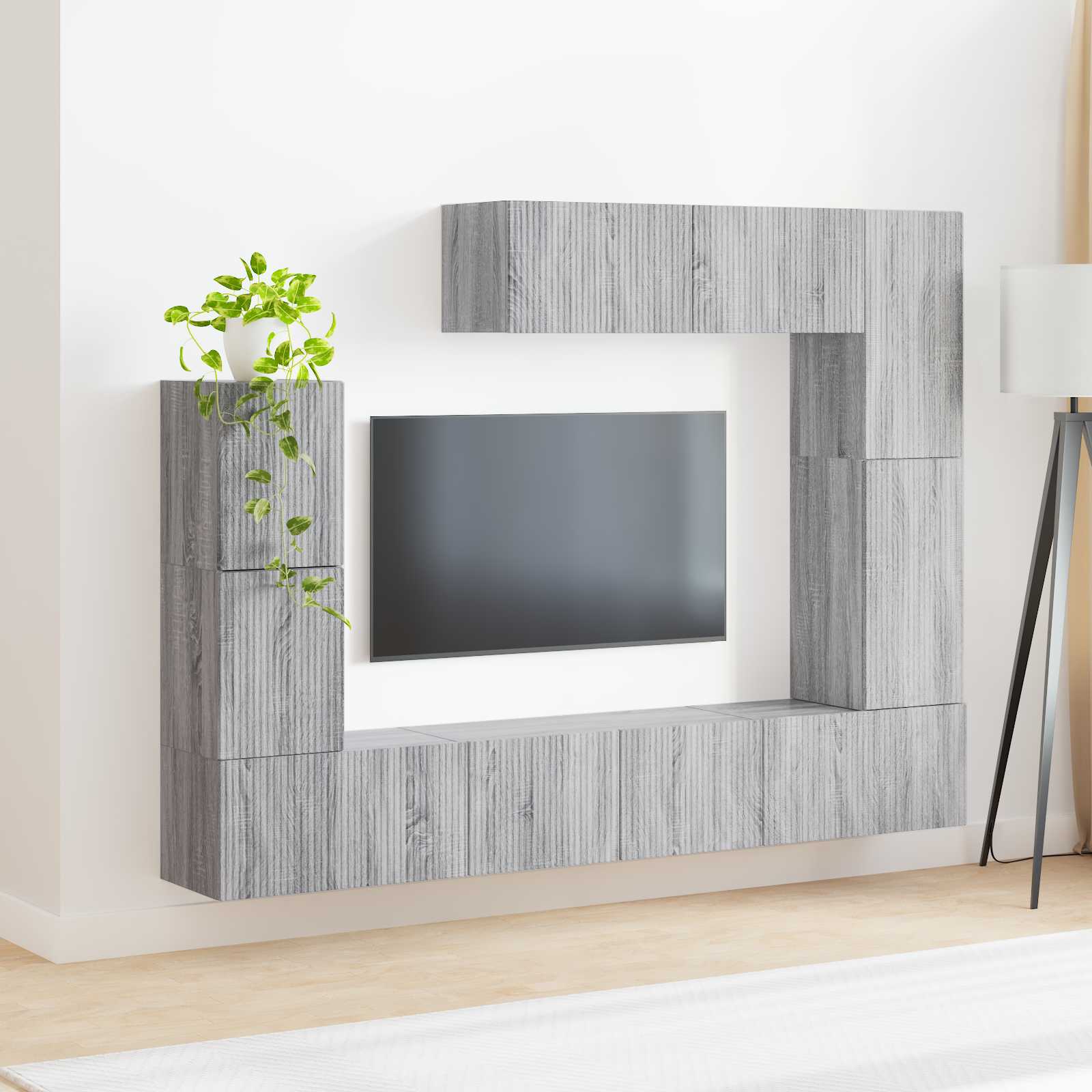Ensemble meuble TV 5 pcs Gris Sonoma Bois d'ingénierie - XIOS