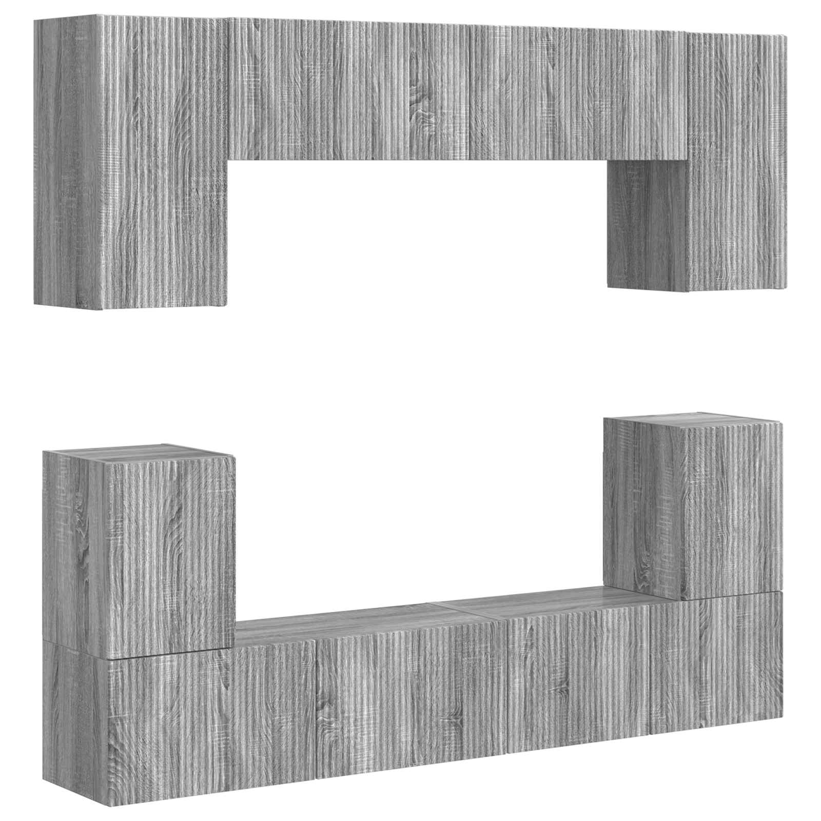 Ensemble meuble TV 5 pcs Gris Sonoma Bois d'ingénierie - XIOS