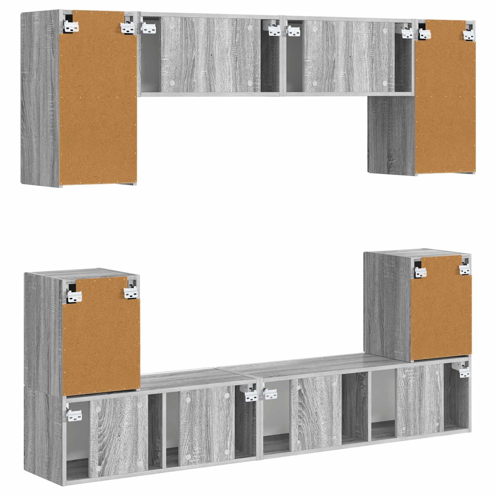 Ensemble meuble TV 5 pcs Gris Sonoma Bois d'ingénierie - XIOS