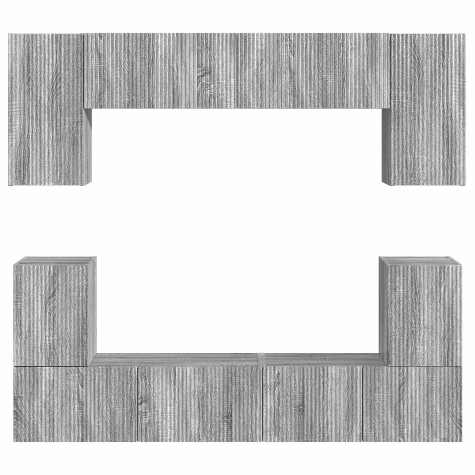 Ensemble meuble TV 5 pcs Gris Sonoma Bois d'ingénierie - XIOS