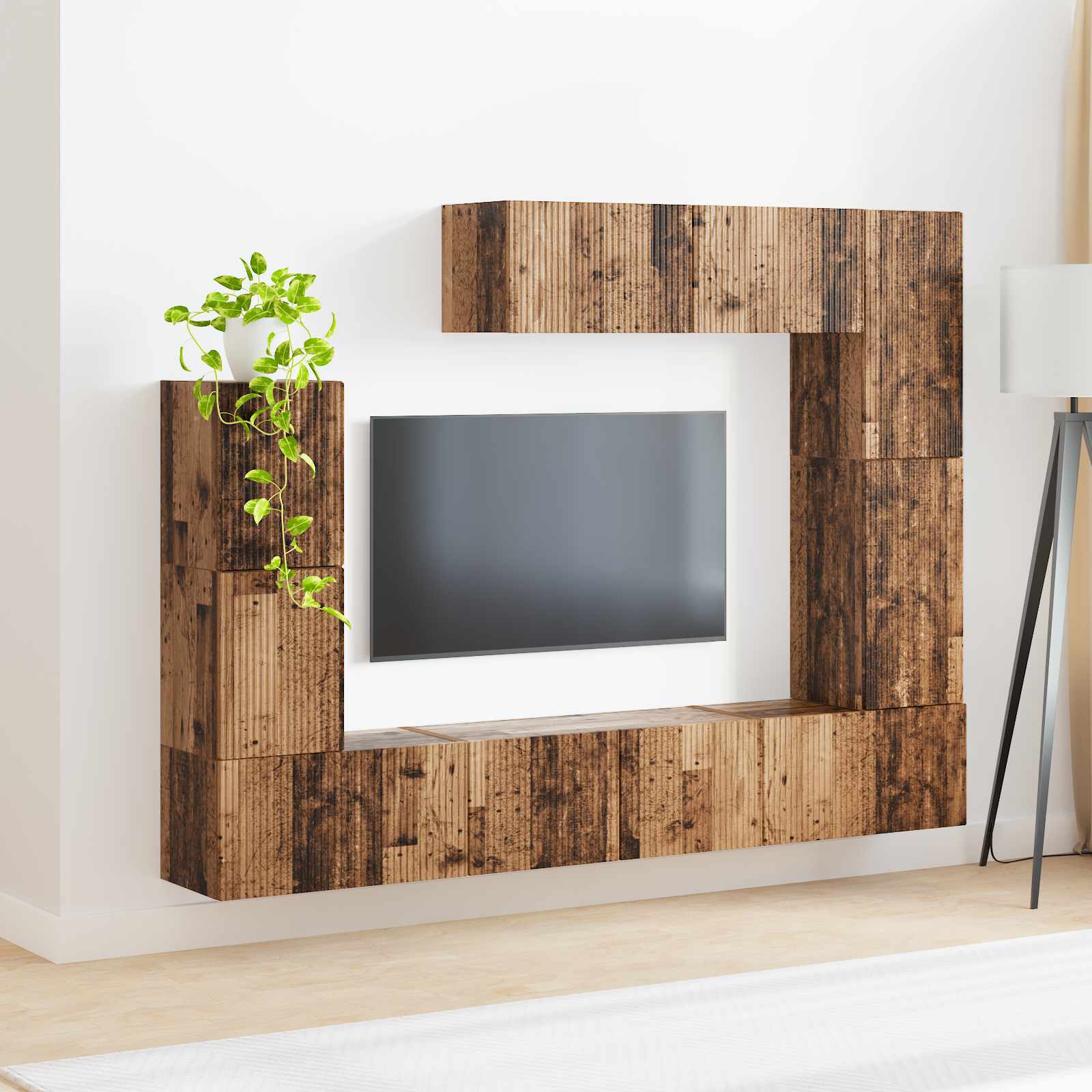 Ensemble meuble TV 5 pcs Bois Ancien Bois d'ingénierie - XIOS