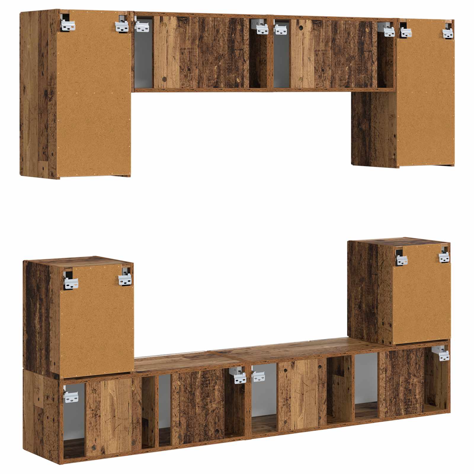 Ensemble meuble TV 5 pcs Bois Ancien Bois d'ingénierie - XIOS