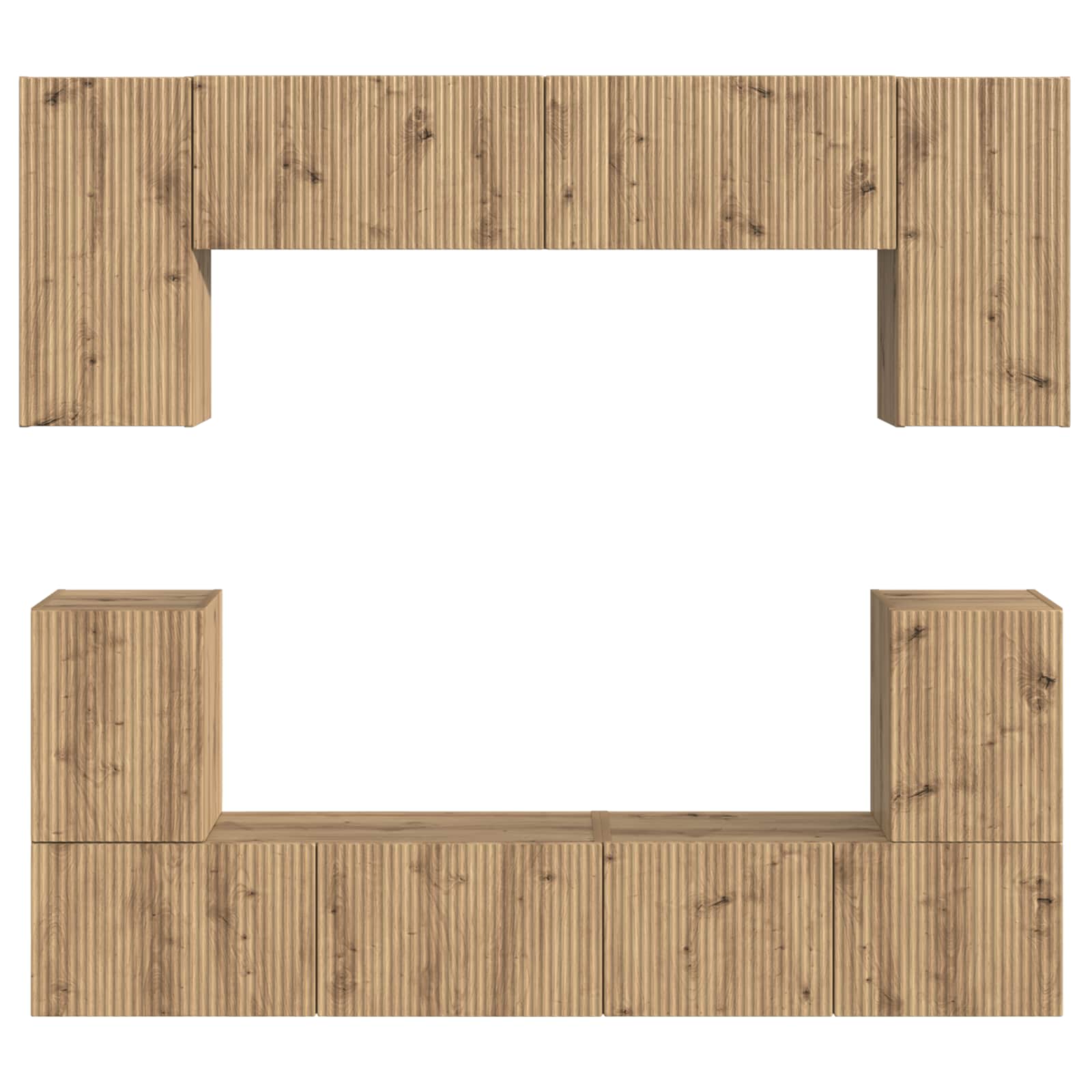 Ensemble meuble TV 5 pcs Chêne artisanal Bois d'ingénierie
