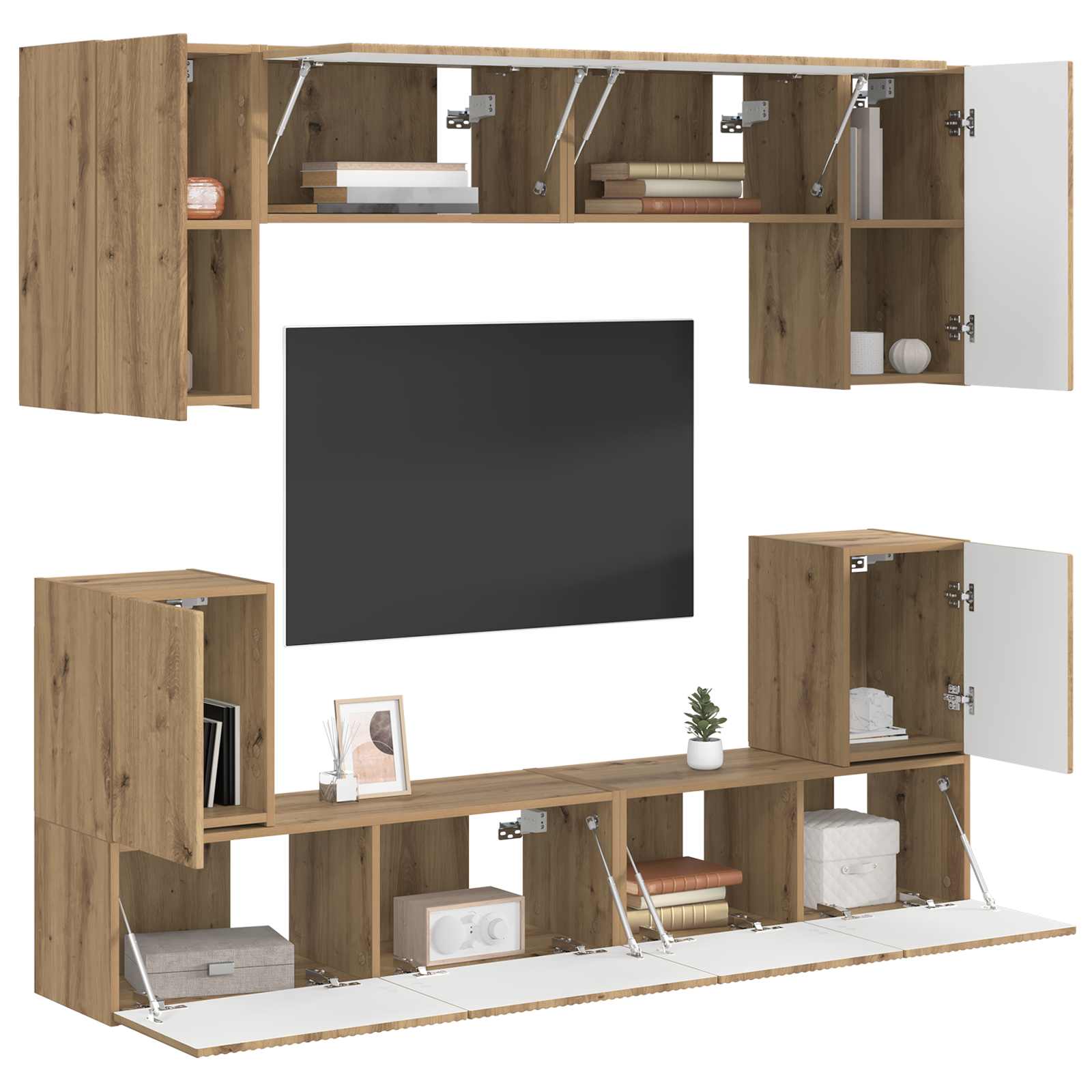 Ensemble meuble TV 5 pcs Chêne artisanal Bois d'ingénierie