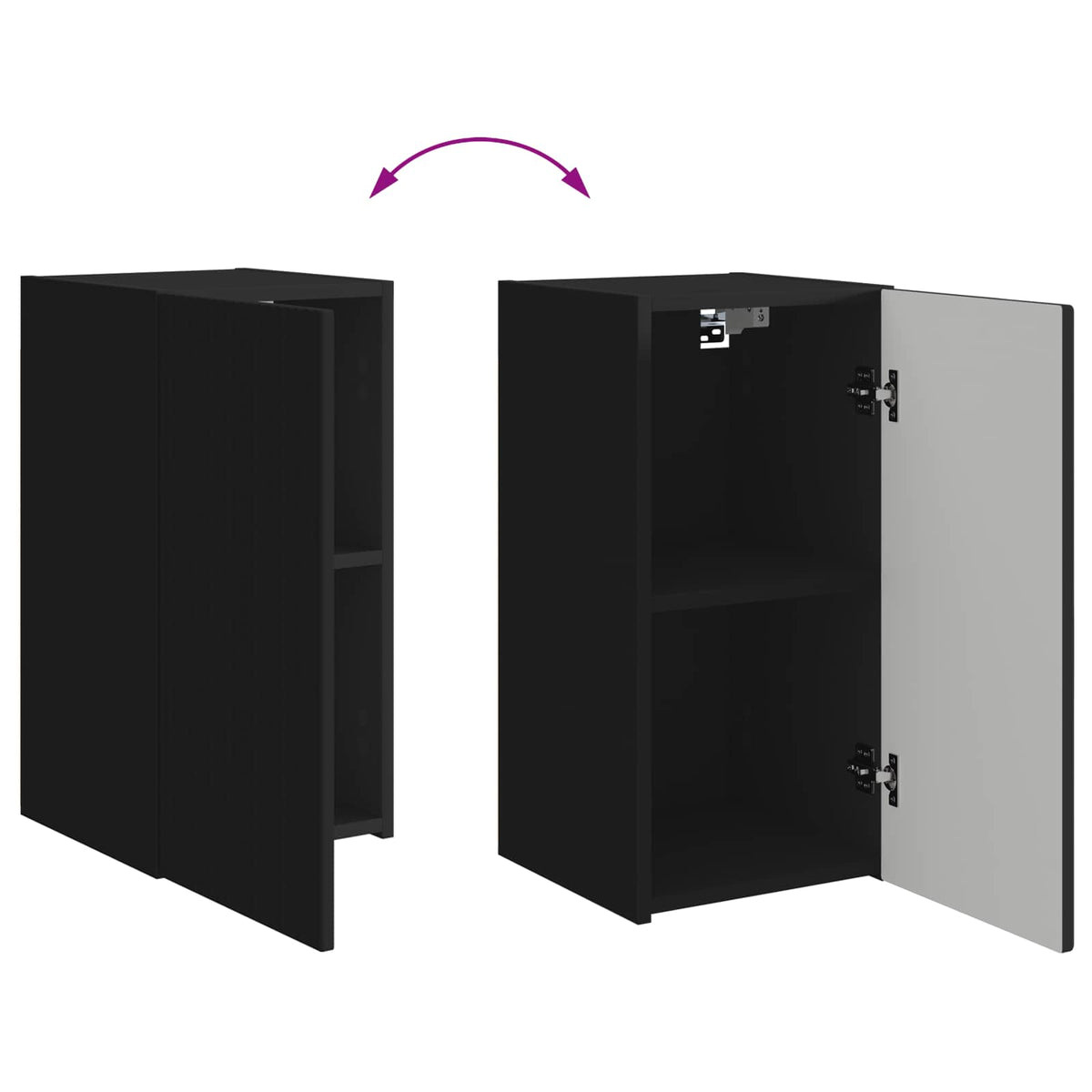 Ensemble meuble TV 6 pc Noir Bois d'ingénierie