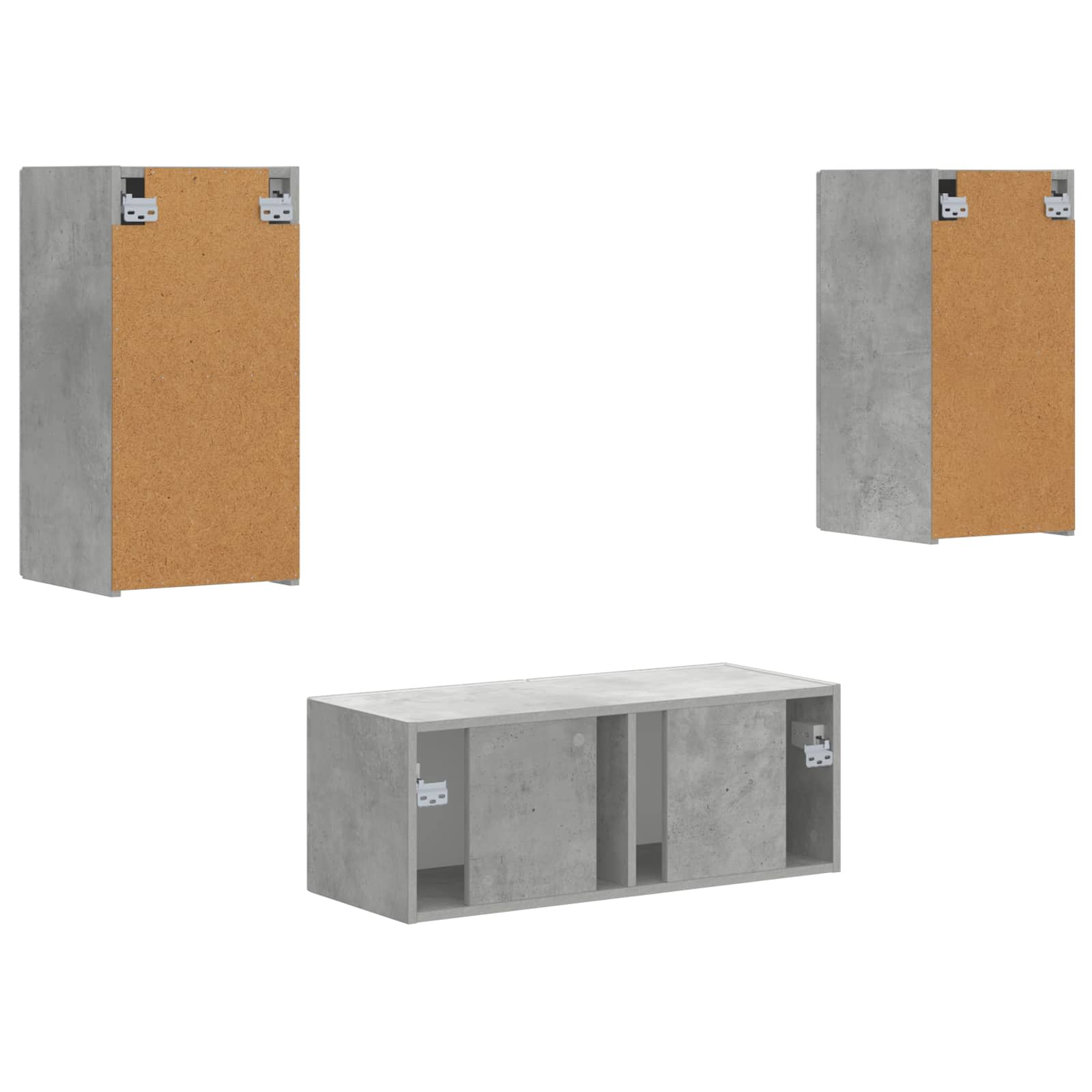 Ensemble meuble TV 6 pcs Gris béton Bois d'ingénierie - XIOS