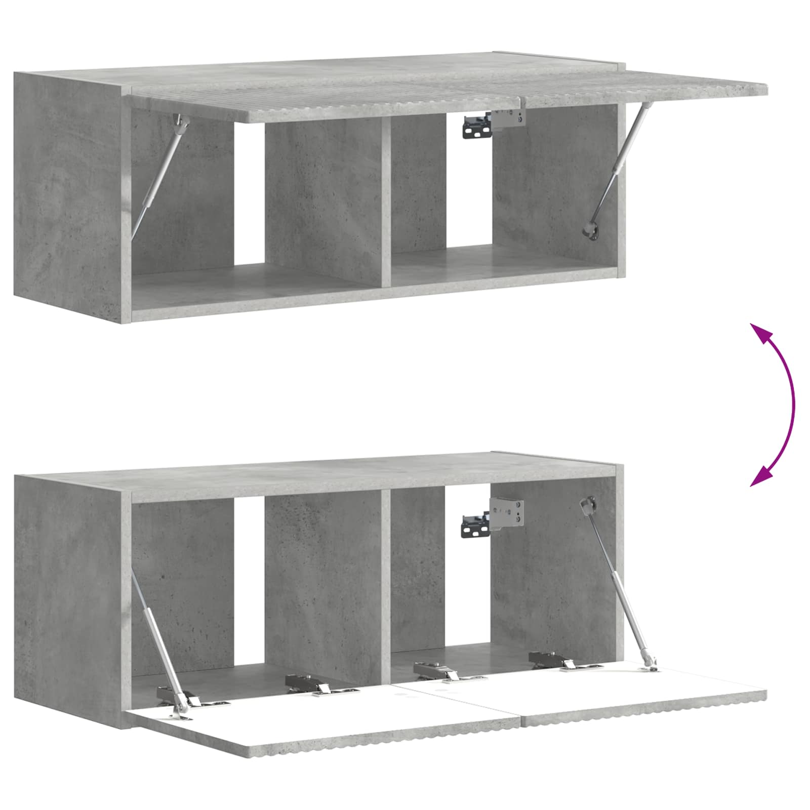 Ensemble meuble TV 6 pcs Gris béton Bois d'ingénierie - XIOS