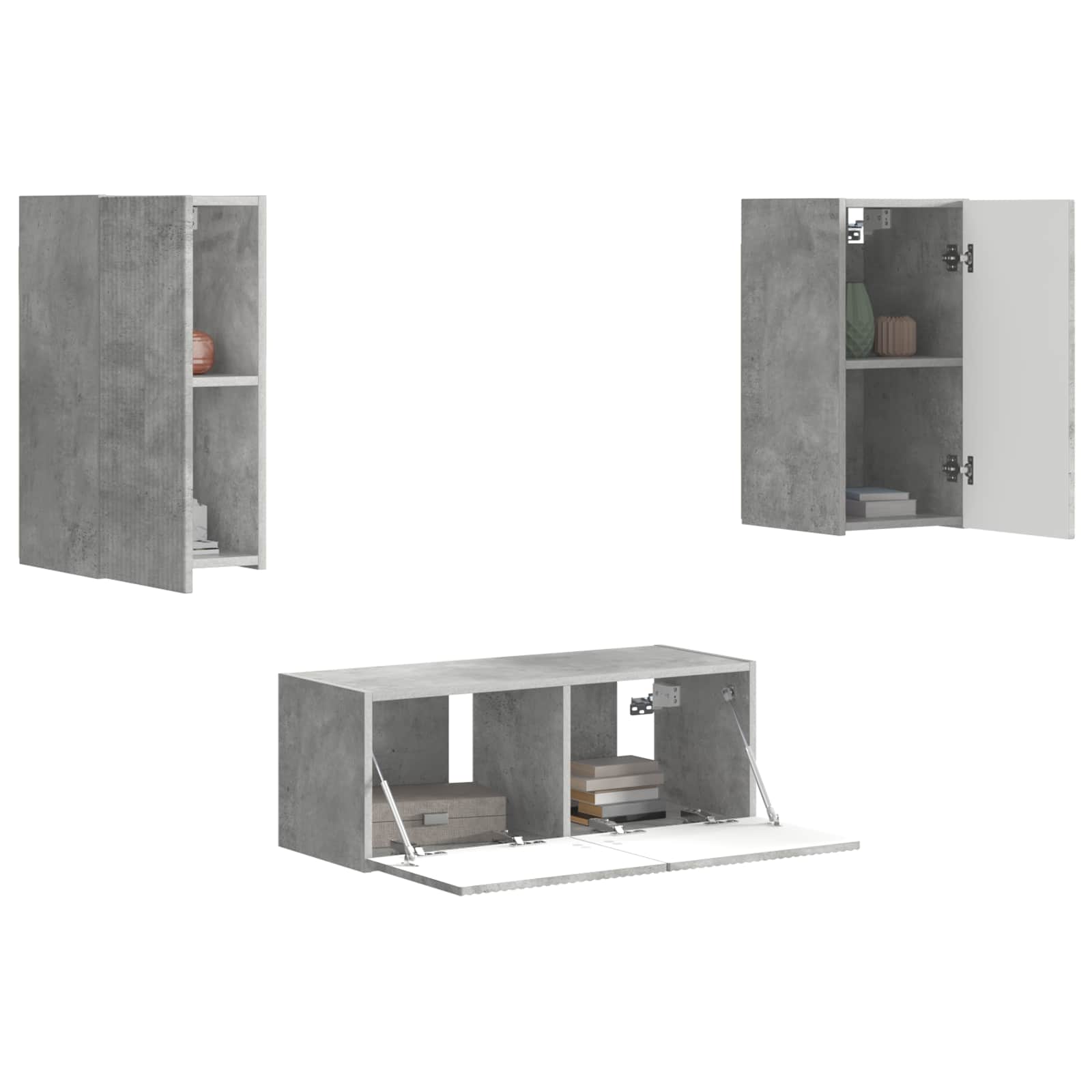 Ensemble meuble TV 6 pcs Gris béton Bois d'ingénierie - XIOS