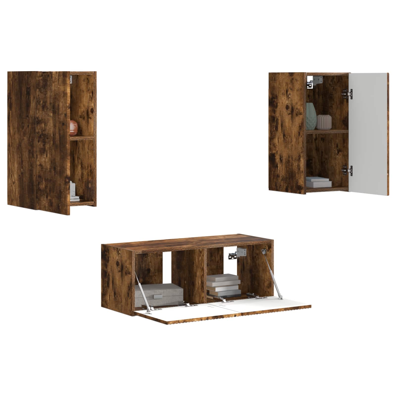 Ensemble meuble TV 6 pcs Chêne fumé Bois d'ingénierie - XIOS