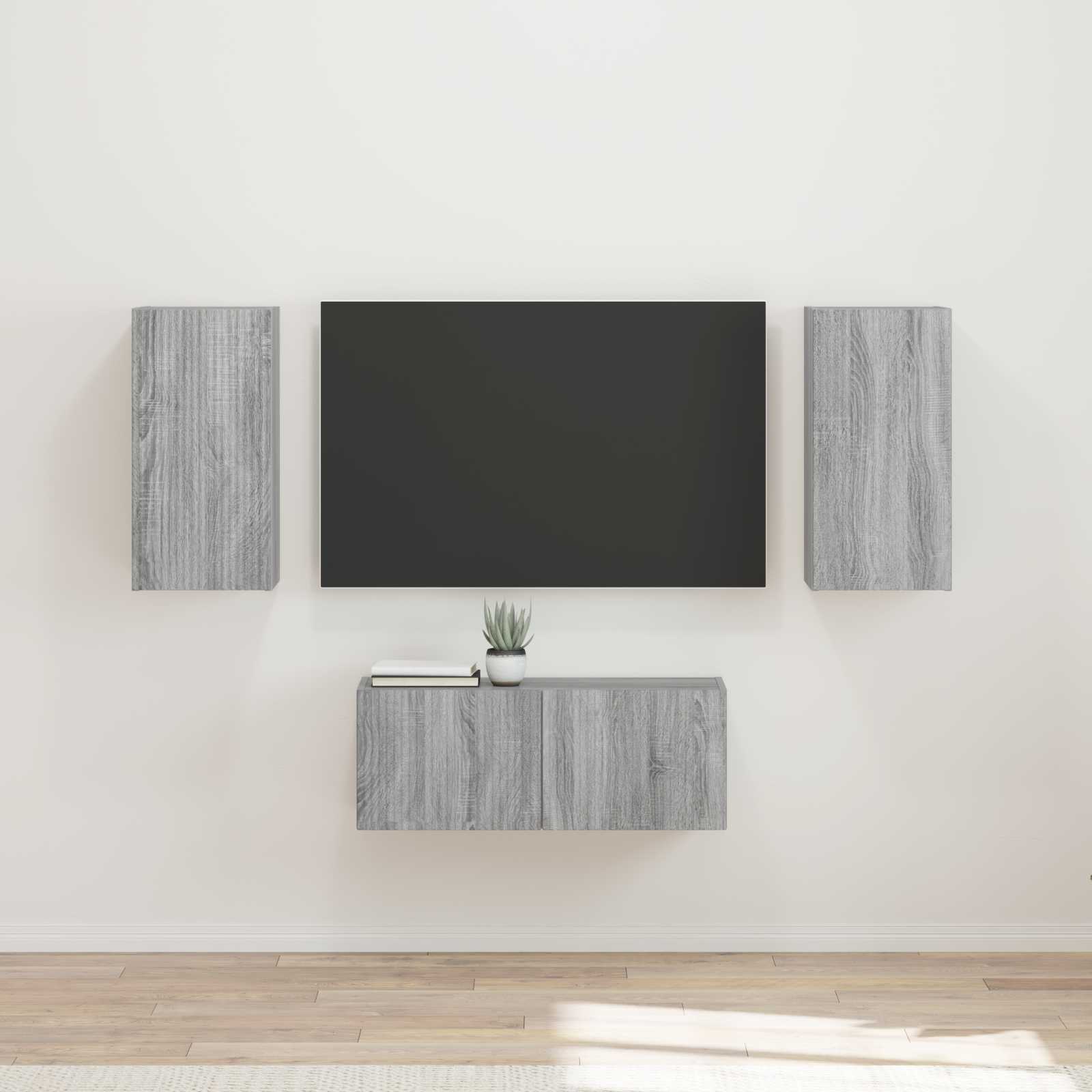 Ensemble meuble TV 6 pcs Gris Sonoma Bois d'ingénierie - XIOS