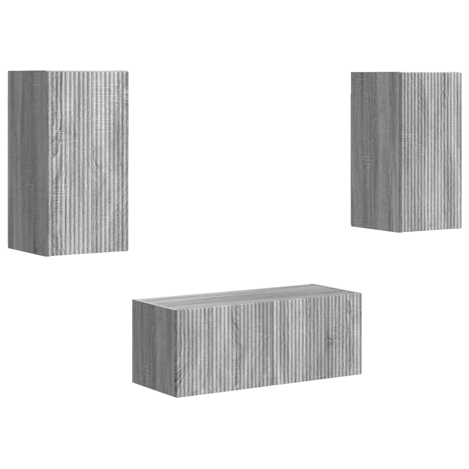 Ensemble meuble TV 6 pcs Gris Sonoma Bois d'ingénierie - XIOS