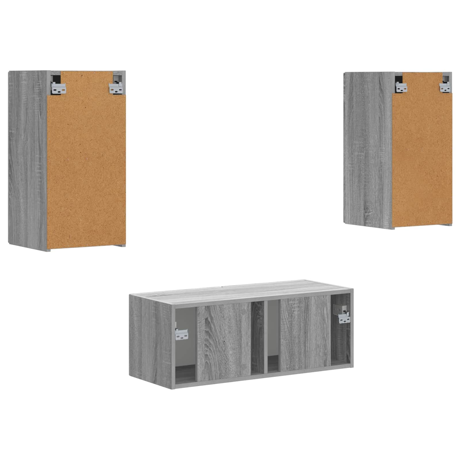 Ensemble meuble TV 6 pcs Gris Sonoma Bois d'ingénierie - XIOS