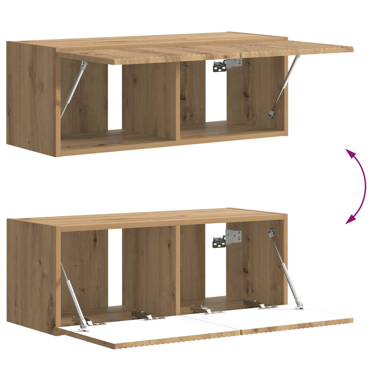 Ensemble meuble TV 6 pc Chêne artisanal Bois d'ingénierie - XIOS