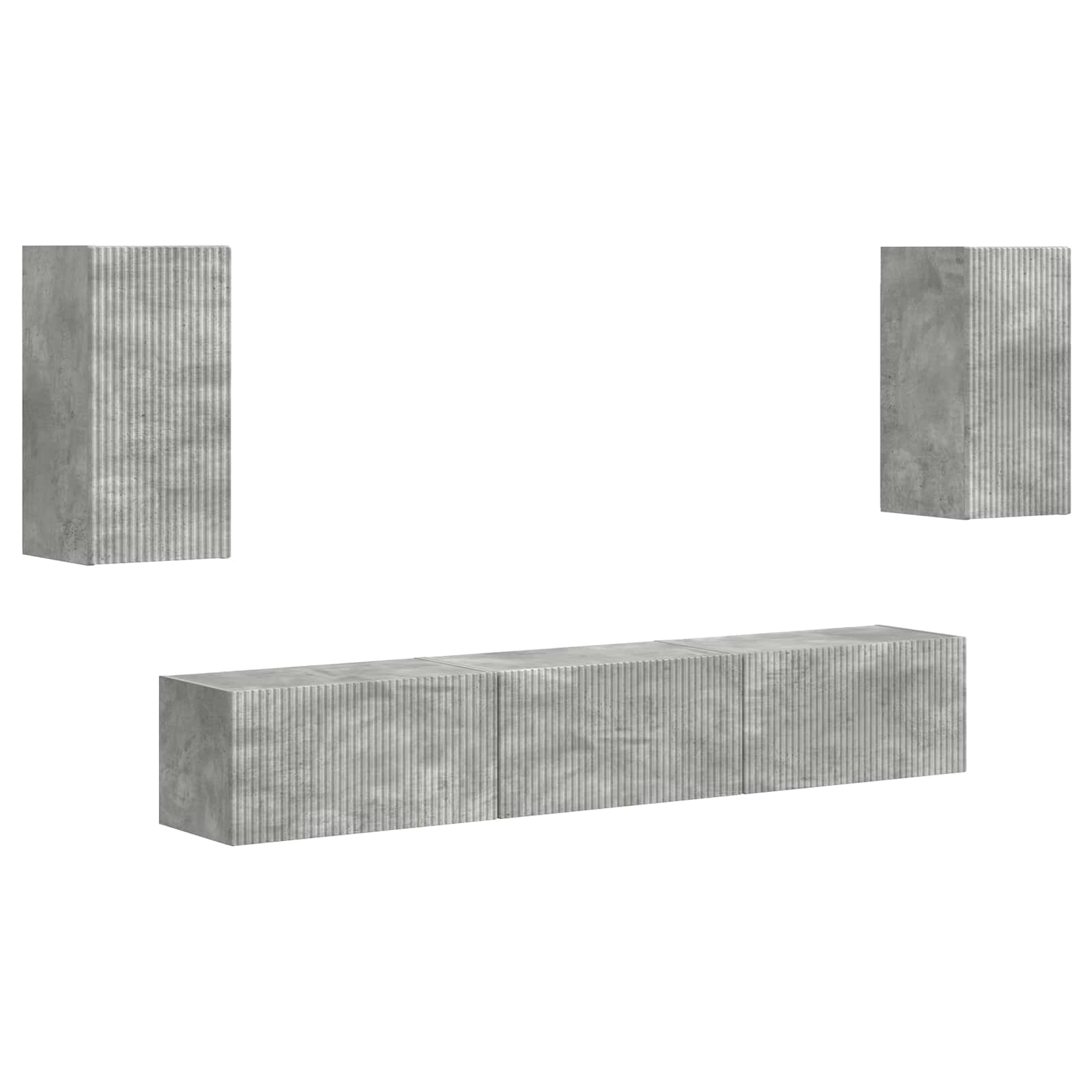 Ensemble meuble TV 5 pcs Gris béton Bois d'ingénierie - XIOS