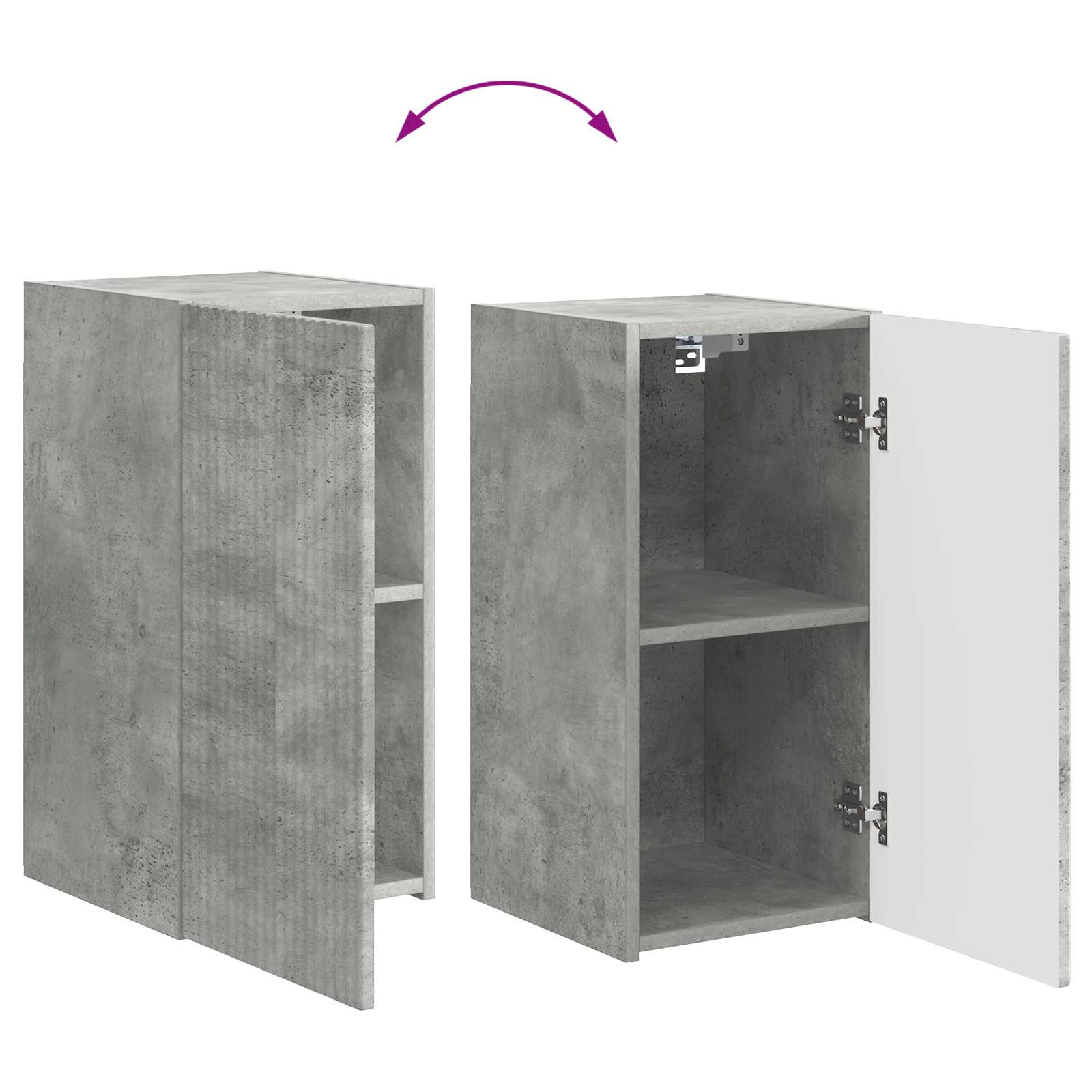 Ensemble meuble TV 5 pcs Gris béton Bois d'ingénierie - XIOS