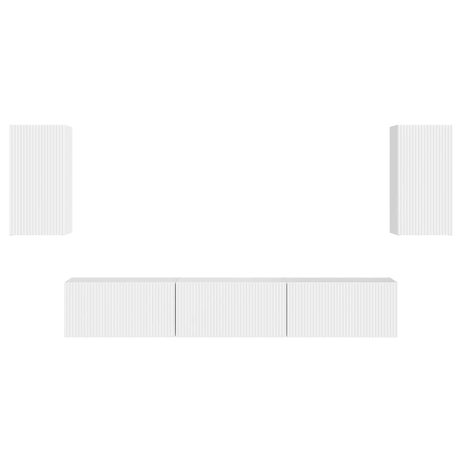 Ensemble meuble TV 5 pcs Blanc brillant Bois d'ingénierie - XIOS