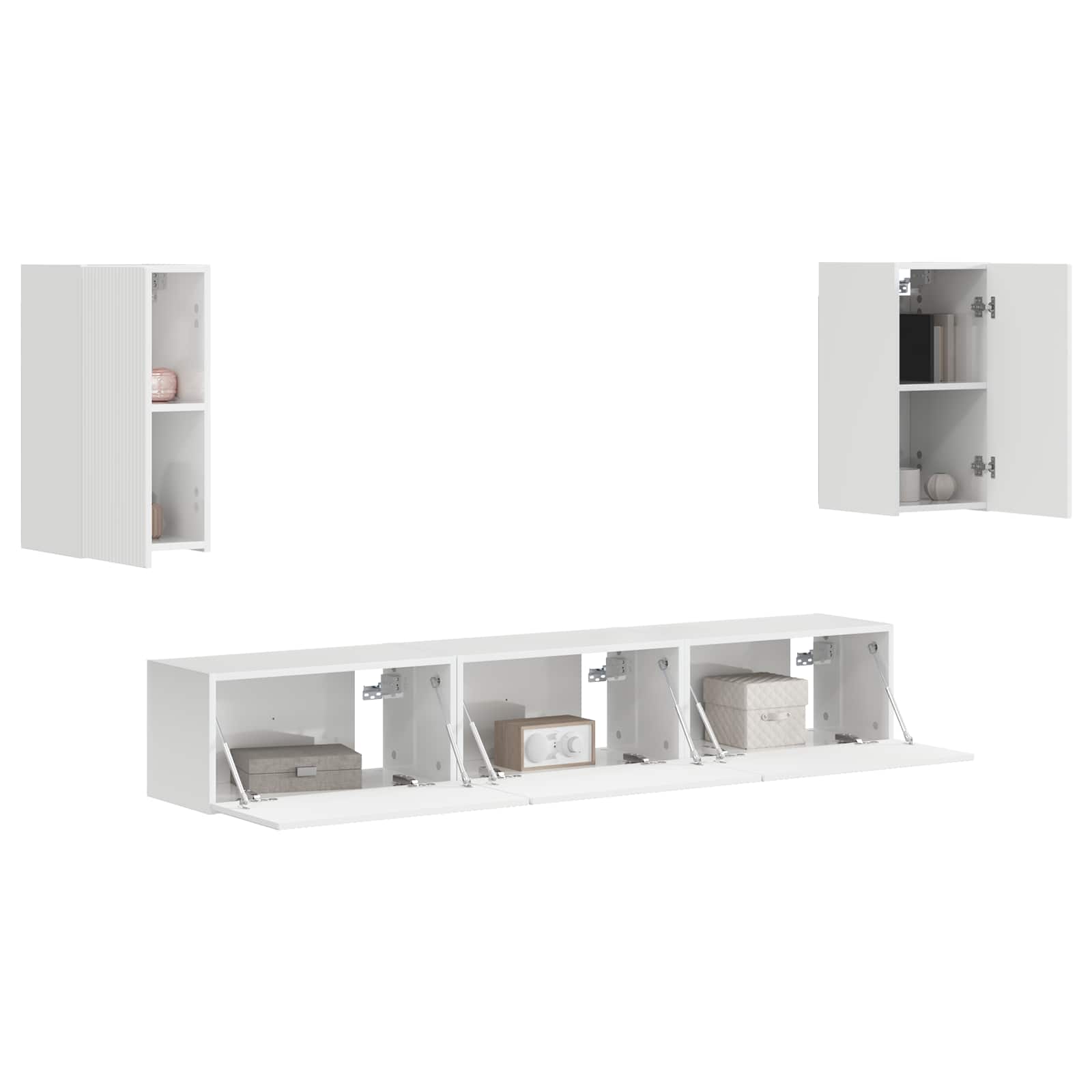 Ensemble meuble TV 5 pcs Blanc brillant Bois d'ingénierie - XIOS