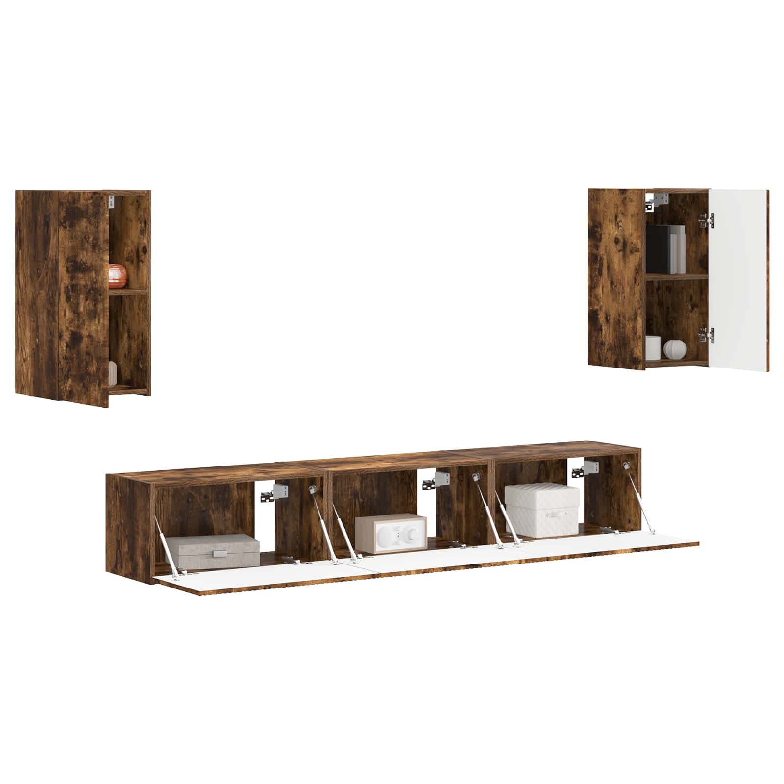 Ensemble meuble TV 5 pcs Chêne fumé Bois d'ingénierie - XIOS