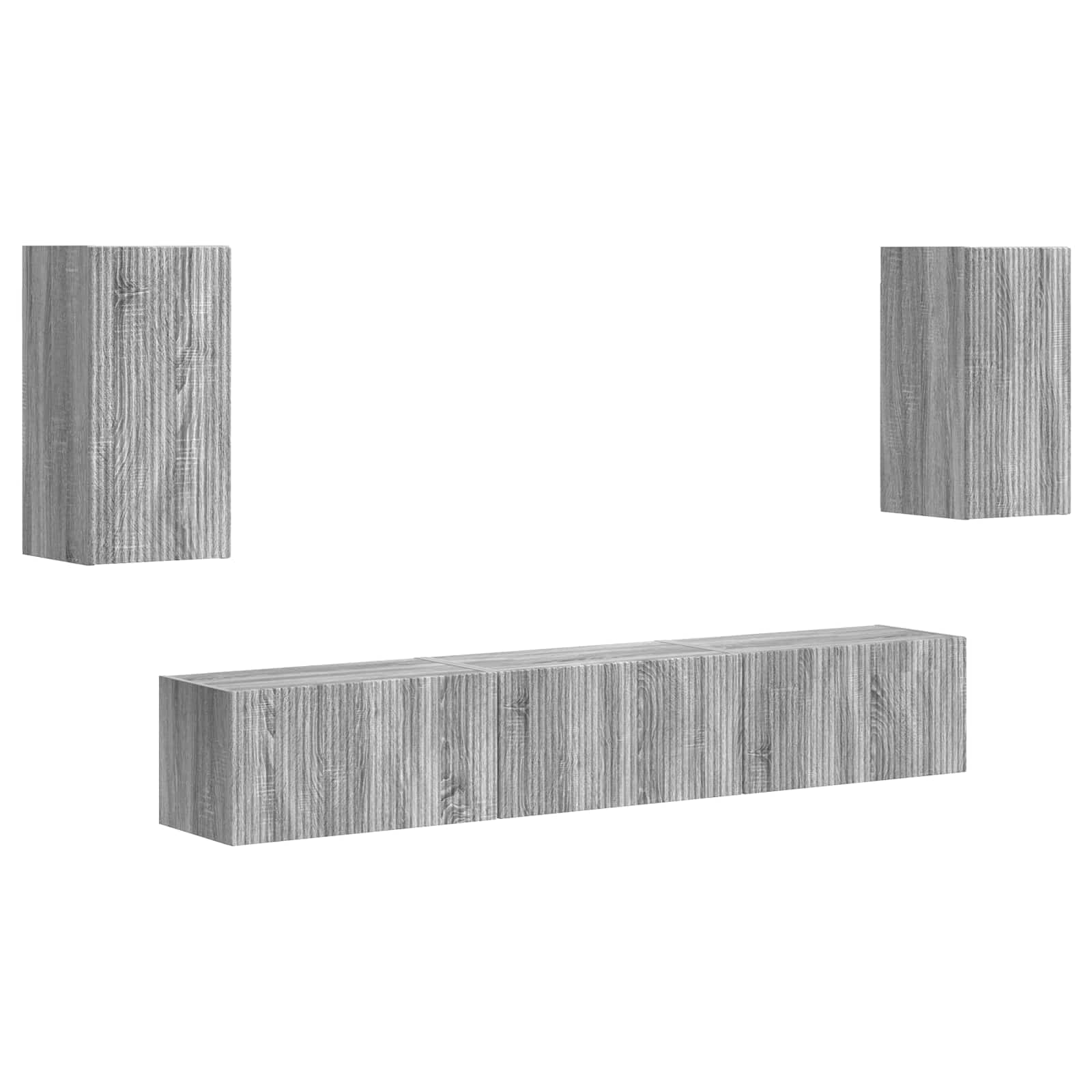 Ensemble meuble TV 5 pcs Gris Sonoma Bois d'ingénierie - XIOS