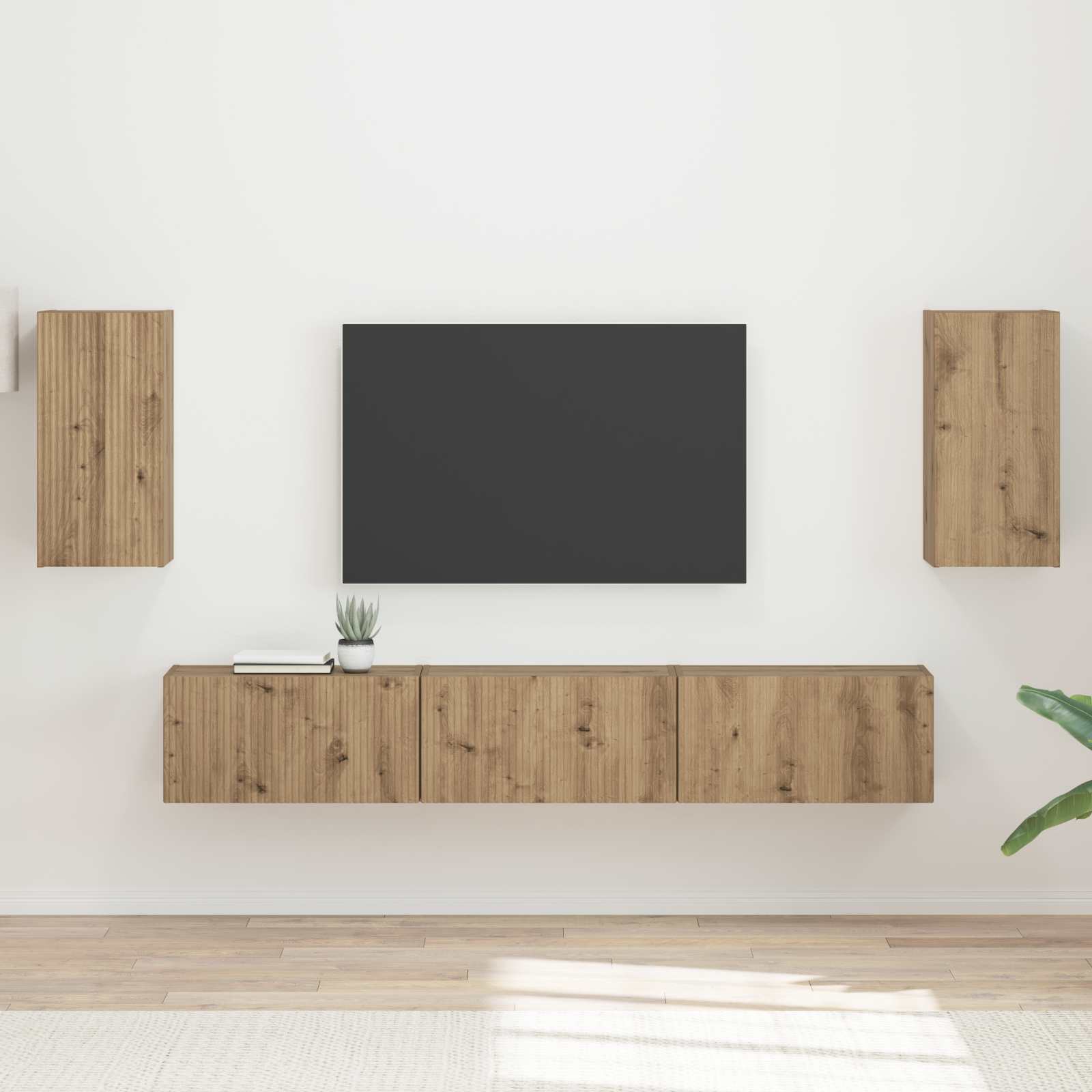 Ensemble meuble TV 5 pcs Chêne artisanal Bois d'ingénierie - XIOS
