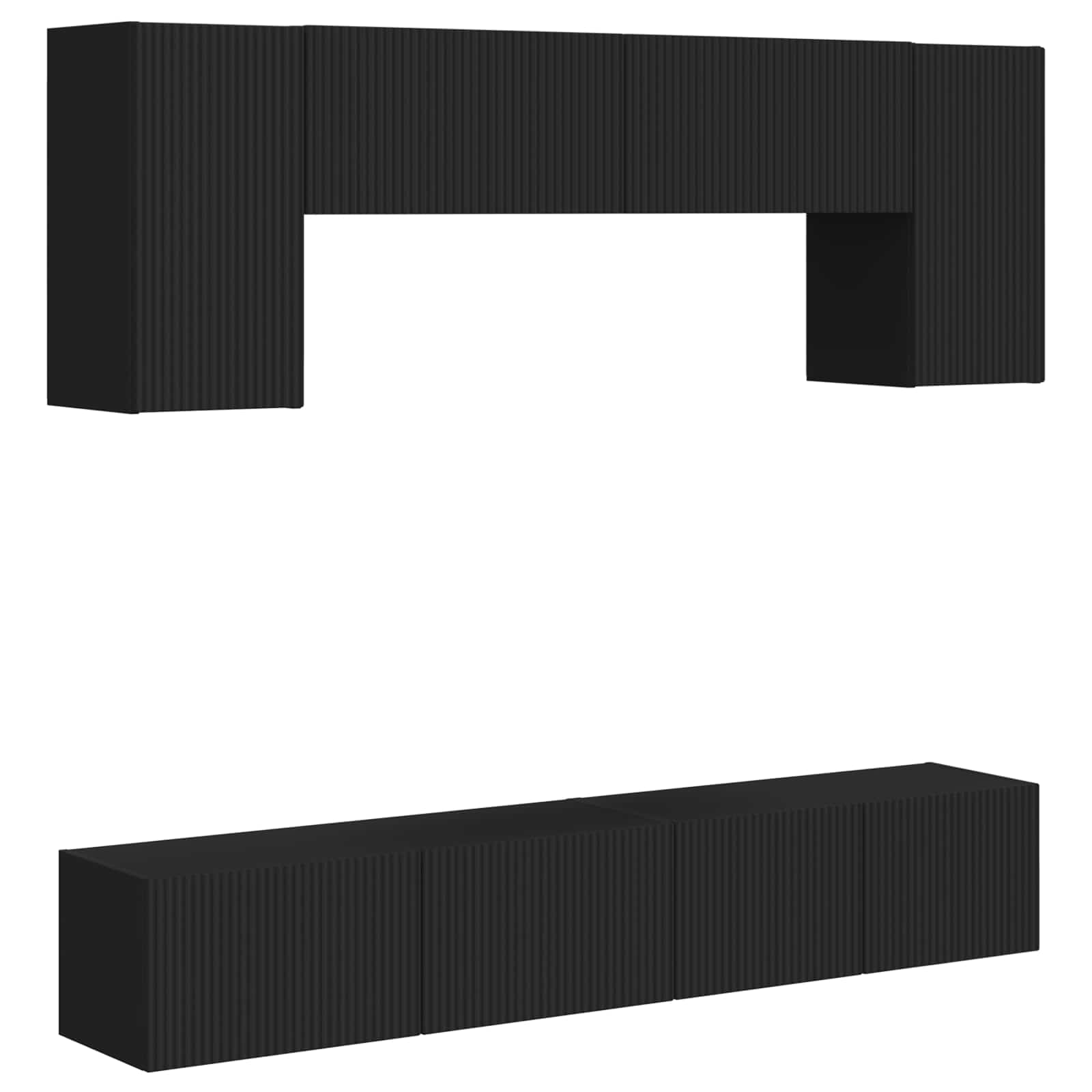 Ensemble meuble TV 4 pc Noir Bois d'ingénierie