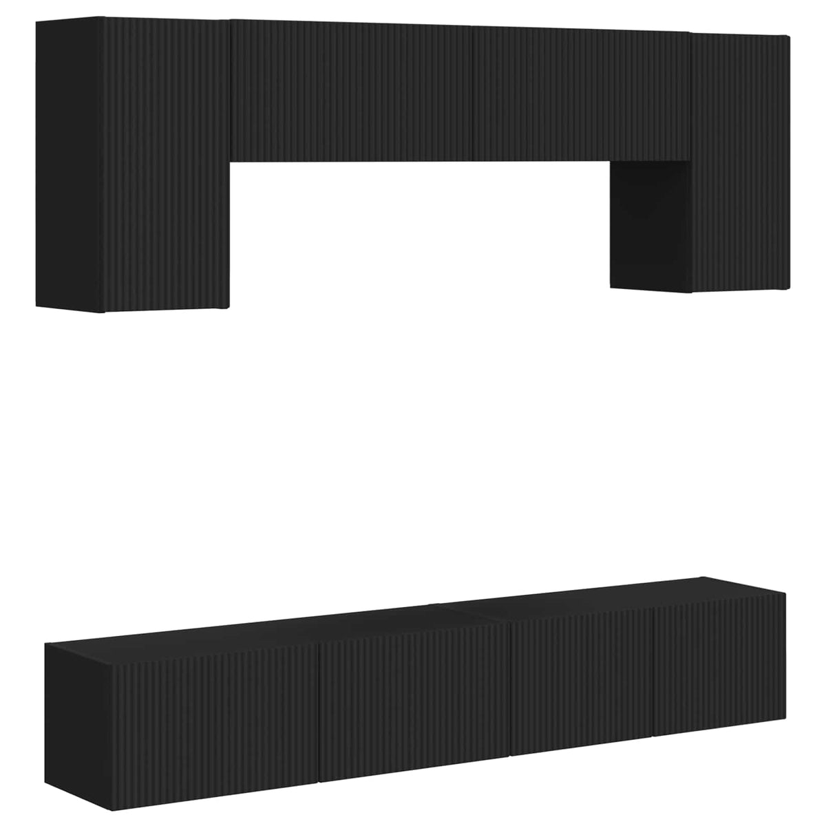 Ensemble meuble TV 4 pc Noir Bois d'ingénierie