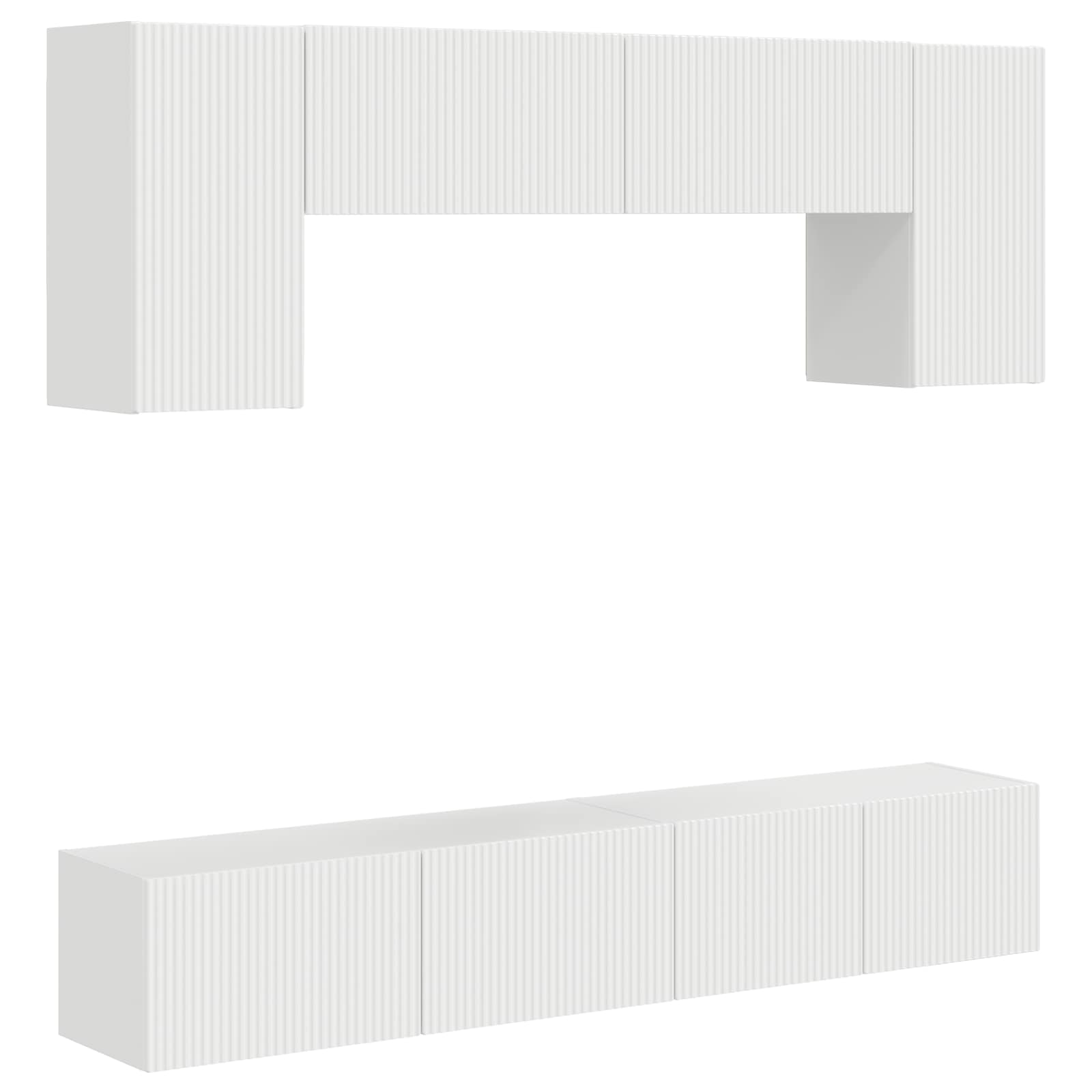 Ensemble meuble TV 4 pcs Blanc brillant Bois d'ingénierie - XIOS