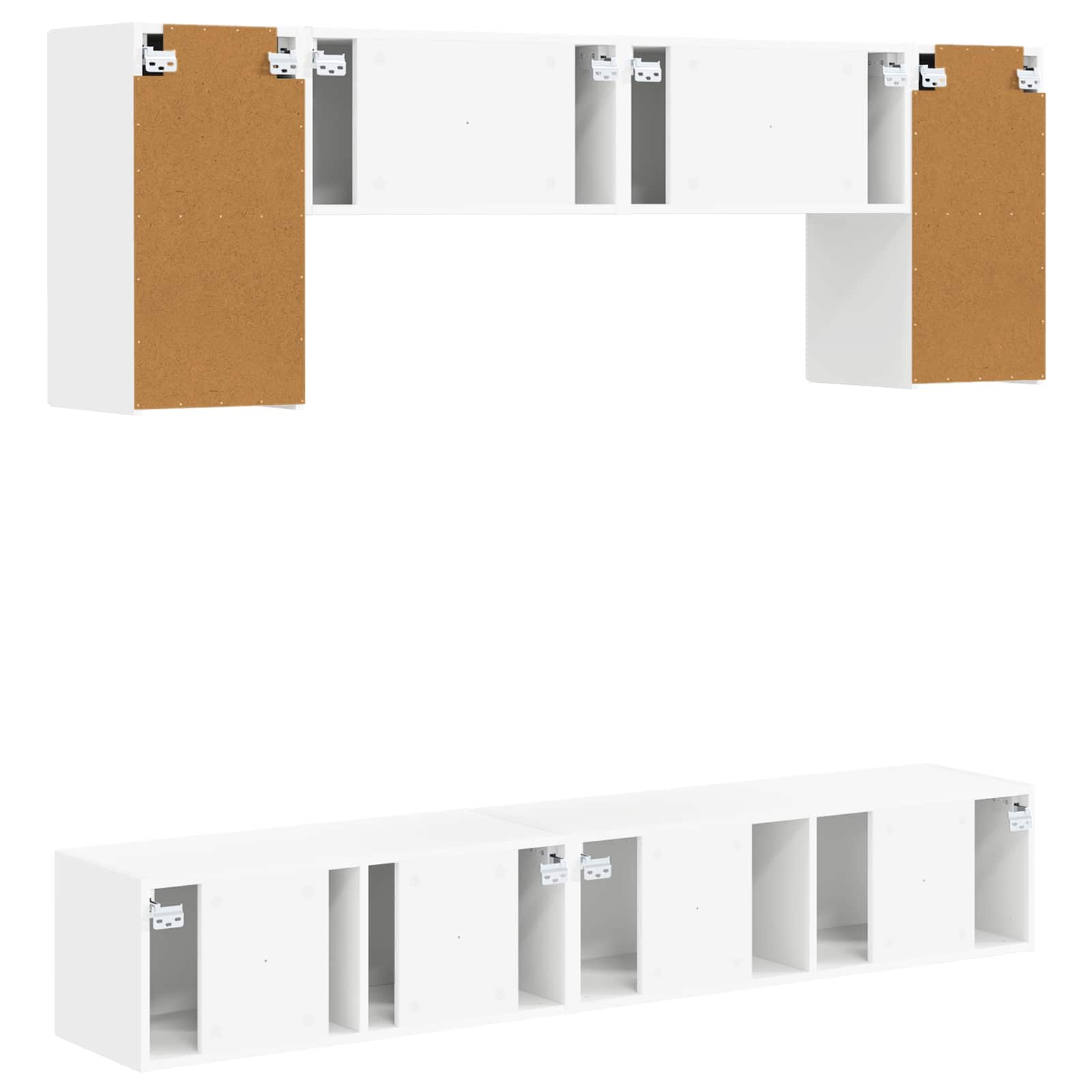 Ensemble meuble TV 4 pcs Blanc brillant Bois d'ingénierie - XIOS