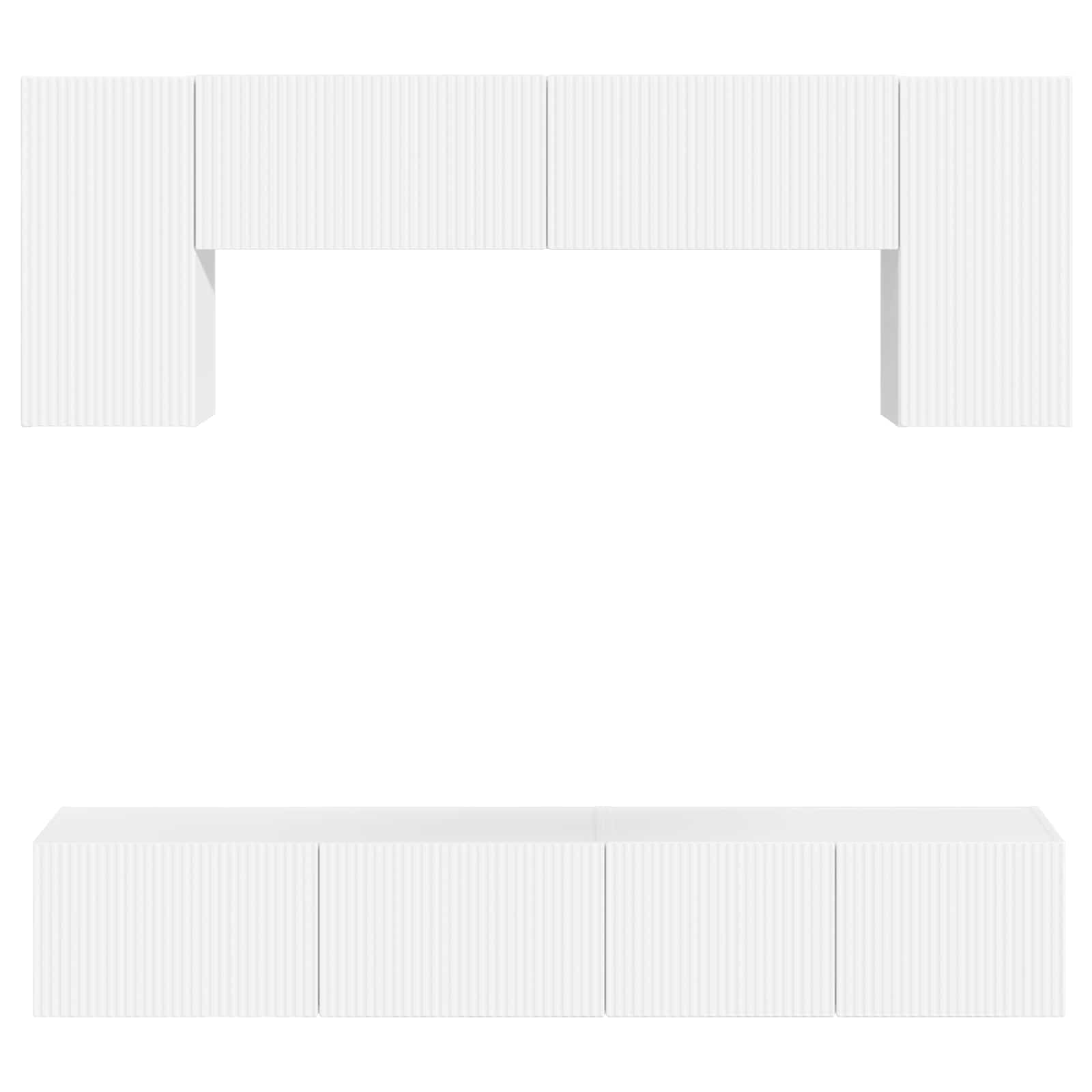 Ensemble meuble TV 4 pcs Blanc brillant Bois d'ingénierie - XIOS