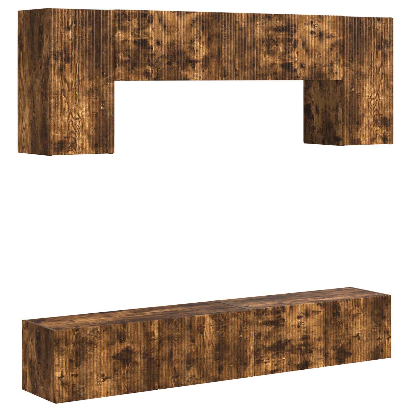 Ensemble meuble TV 4 pcs Chêne fumé Bois d'ingénierie - XIOS