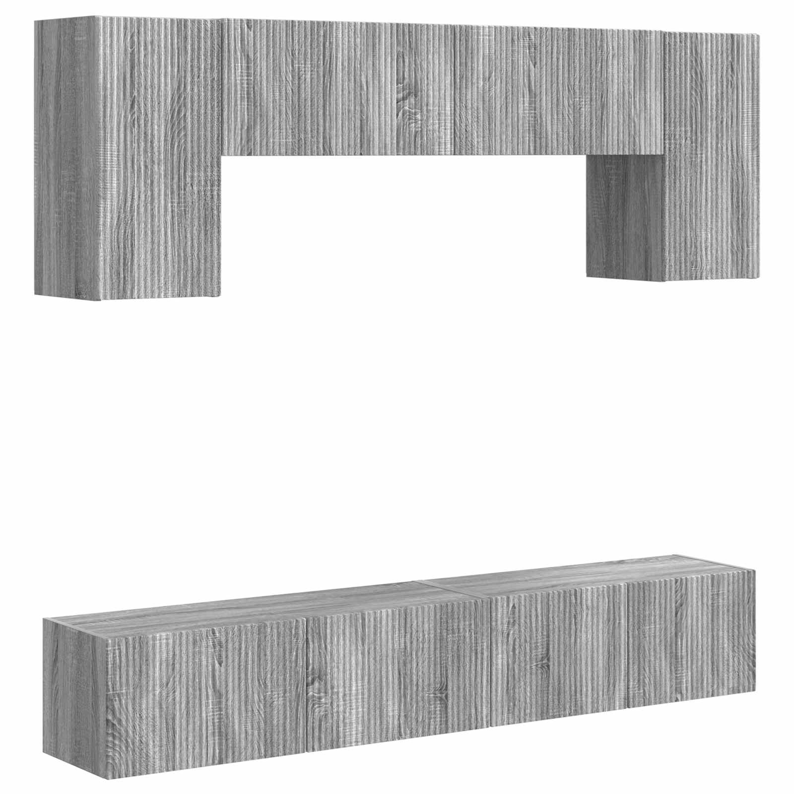Ensemble meuble TV 4 pcs Gris Sonoma Bois d'ingénierie - XIOS