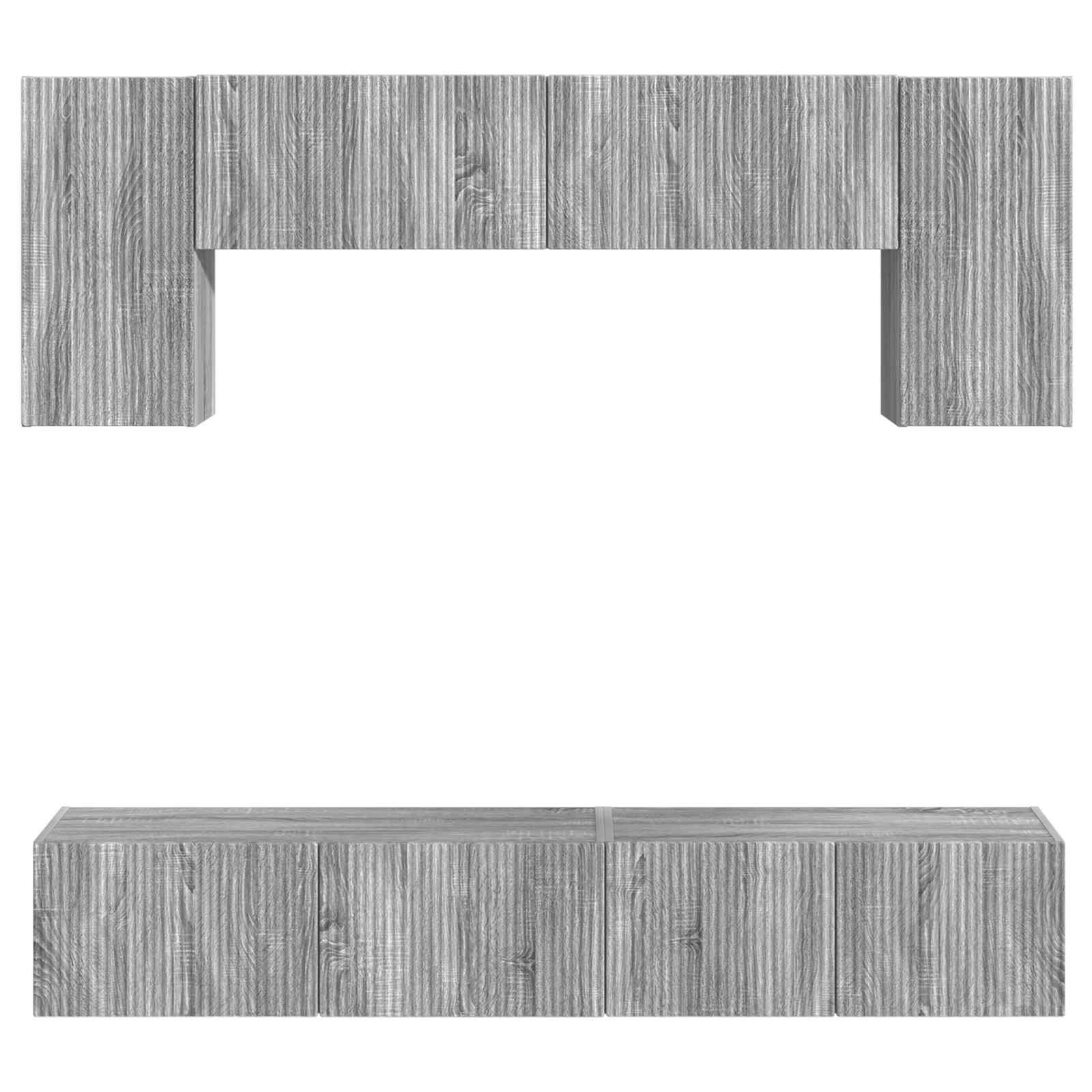 Ensemble meuble TV 4 pcs Gris Sonoma Bois d'ingénierie - XIOS