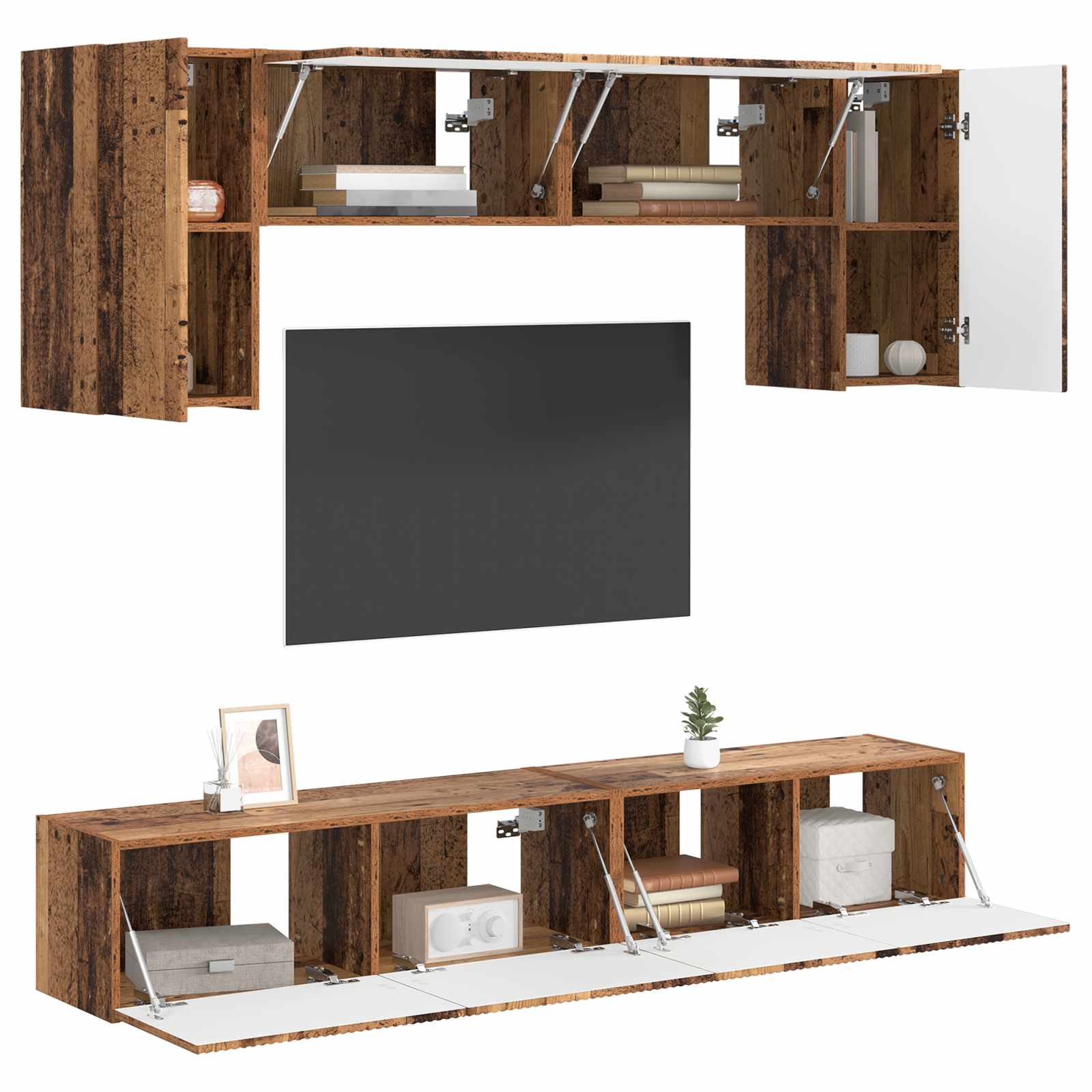 Ensemble meuble TV 4 pcs Bois ancien Bois d'ingénierie - XIOS