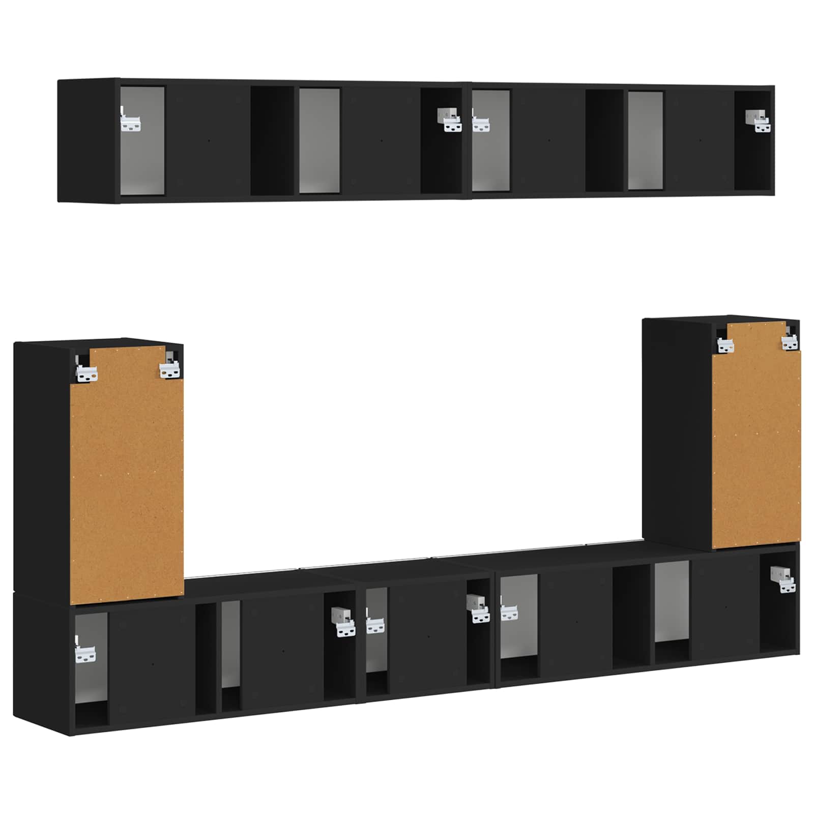 Ensemble meuble TV 5 pc Noir Bois d'ingénierie