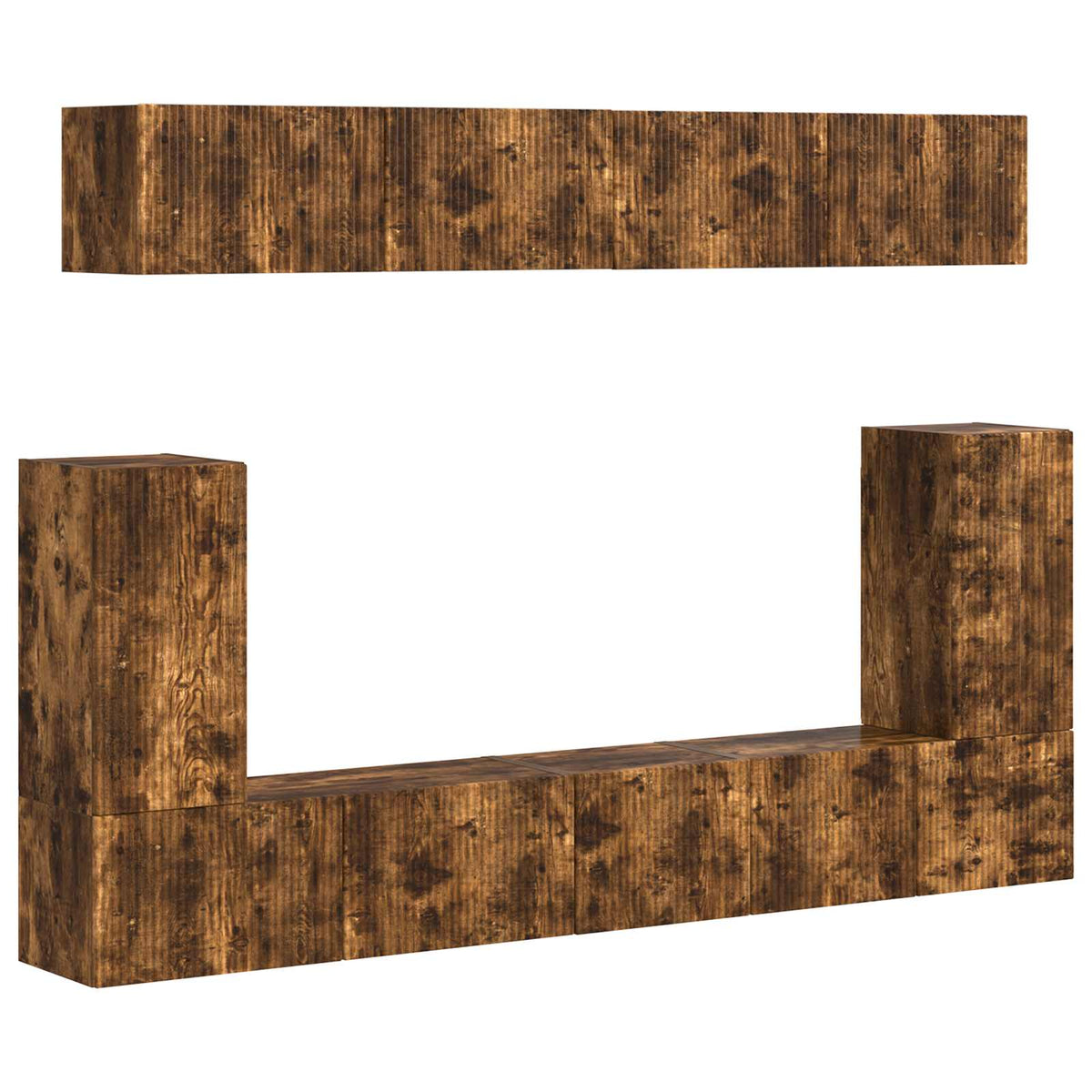 Ensemble meuble TV 5 pc Chêne fumé Bois d'ingénierie