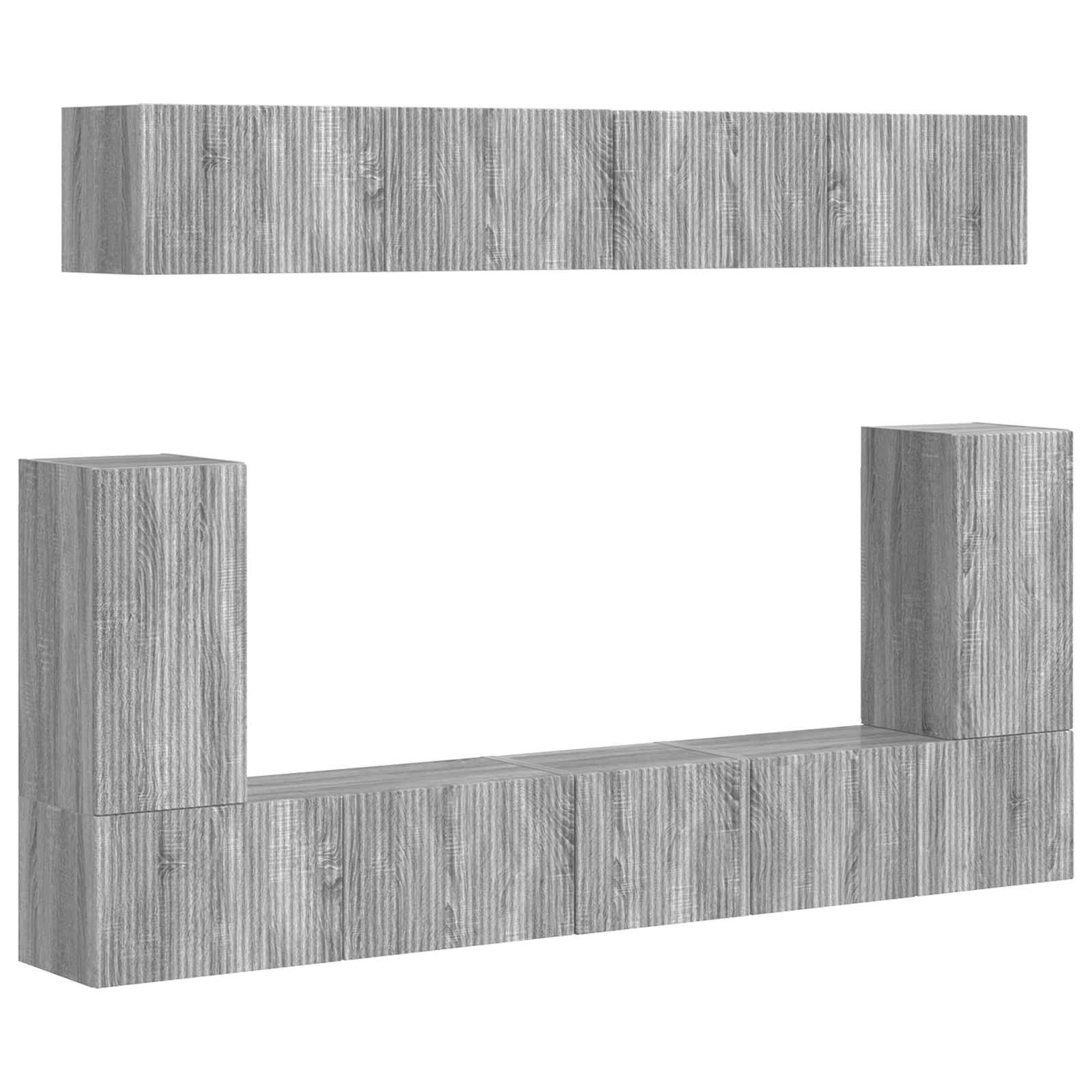 Ensemble meuble TV 5 pcs Gris Sonoma Bois d'ingénierie - XIOS