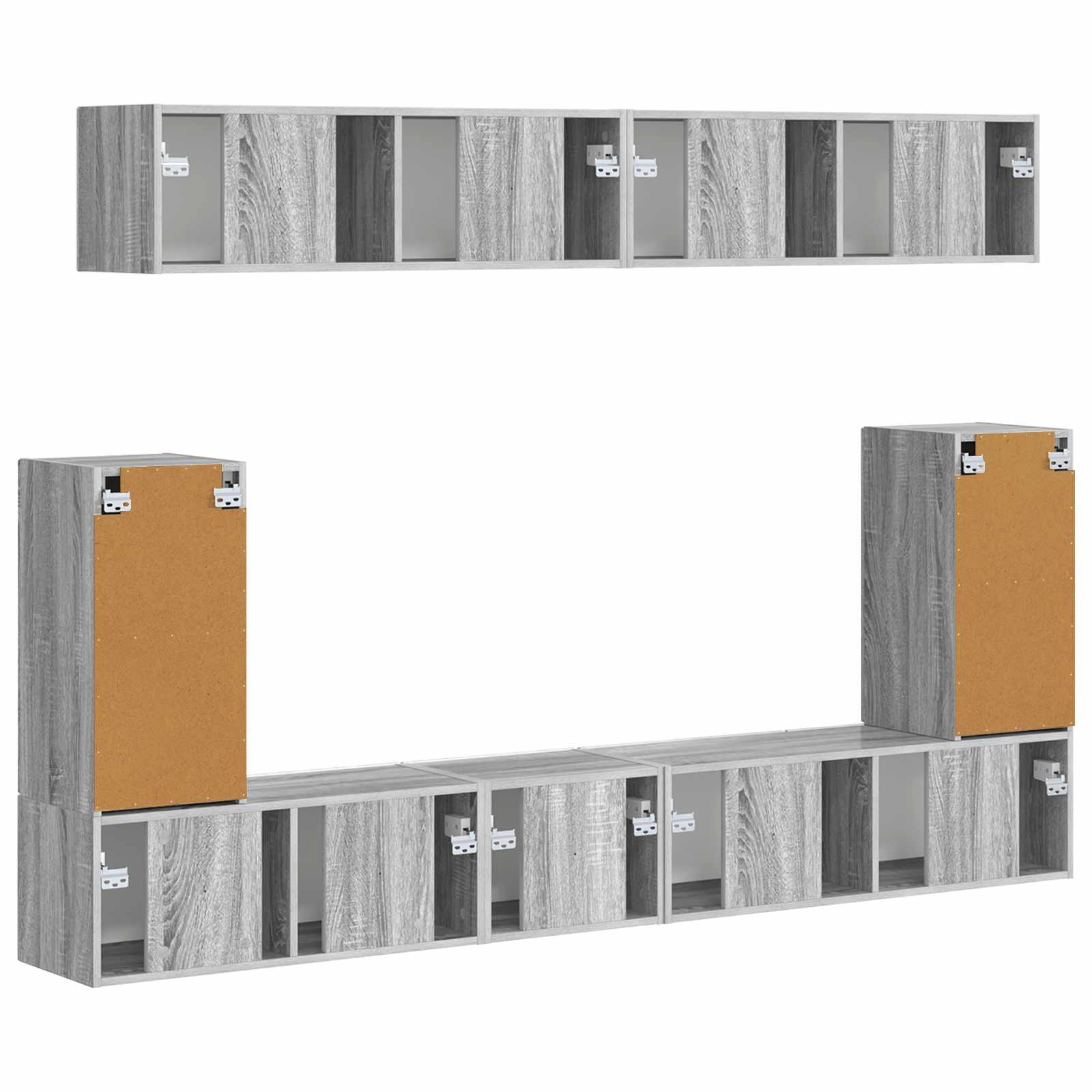 Ensemble meuble TV 5 pcs Gris Sonoma Bois d'ingénierie - XIOS