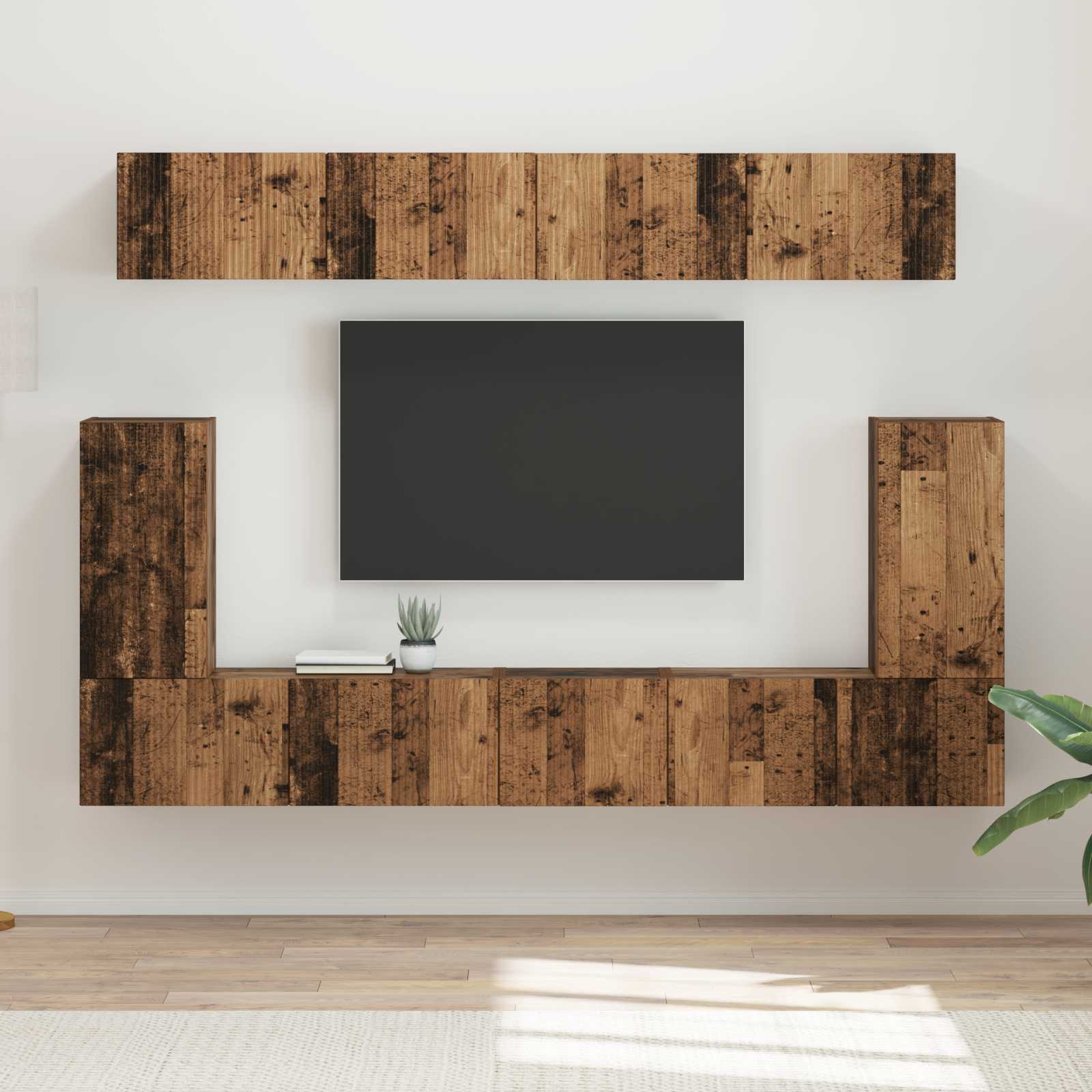 Ensemble meuble TV 5 pcs Bois ancien Bois d'ingénierie - XIOS