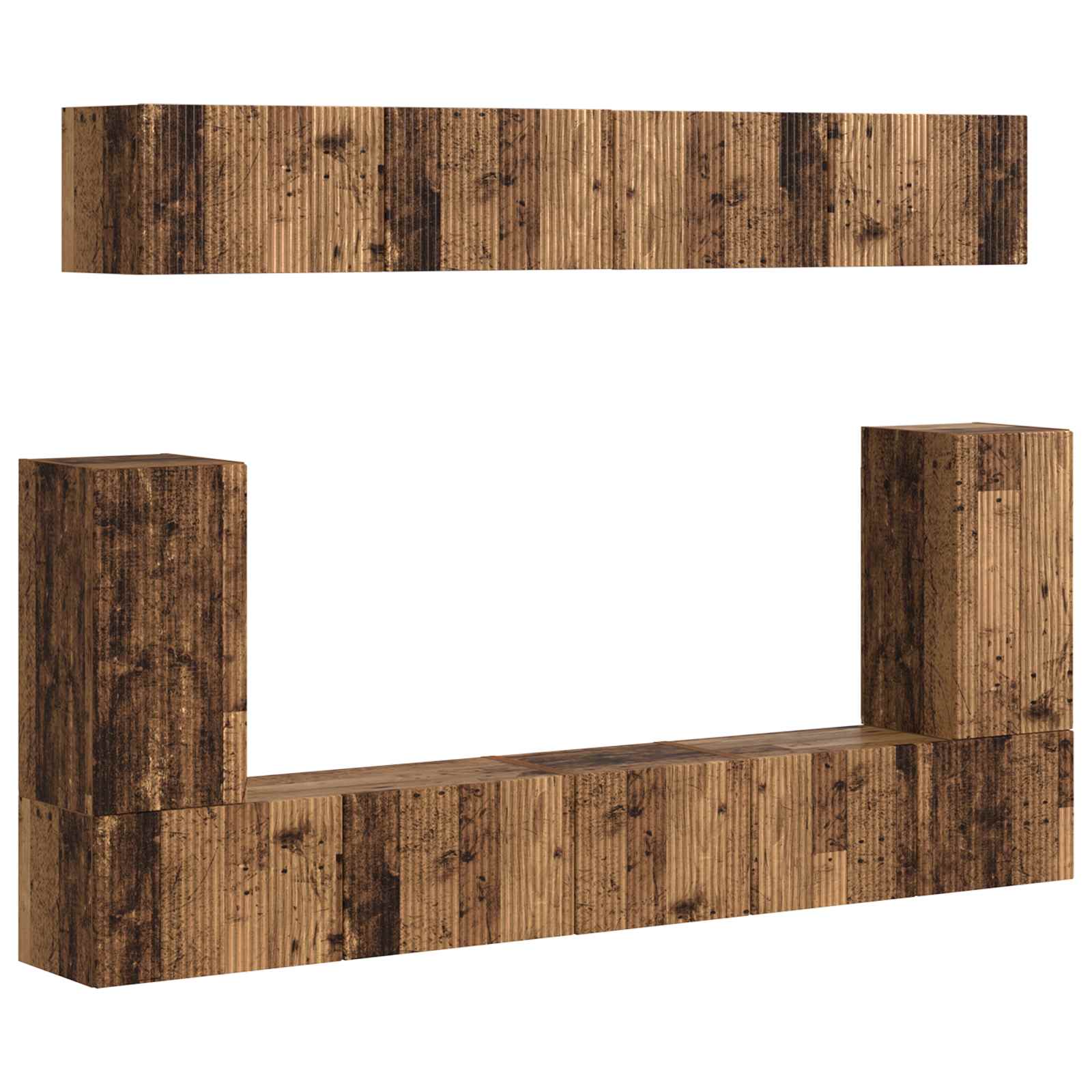 Ensemble meuble TV 5 pcs Bois ancien Bois d'ingénierie - XIOS