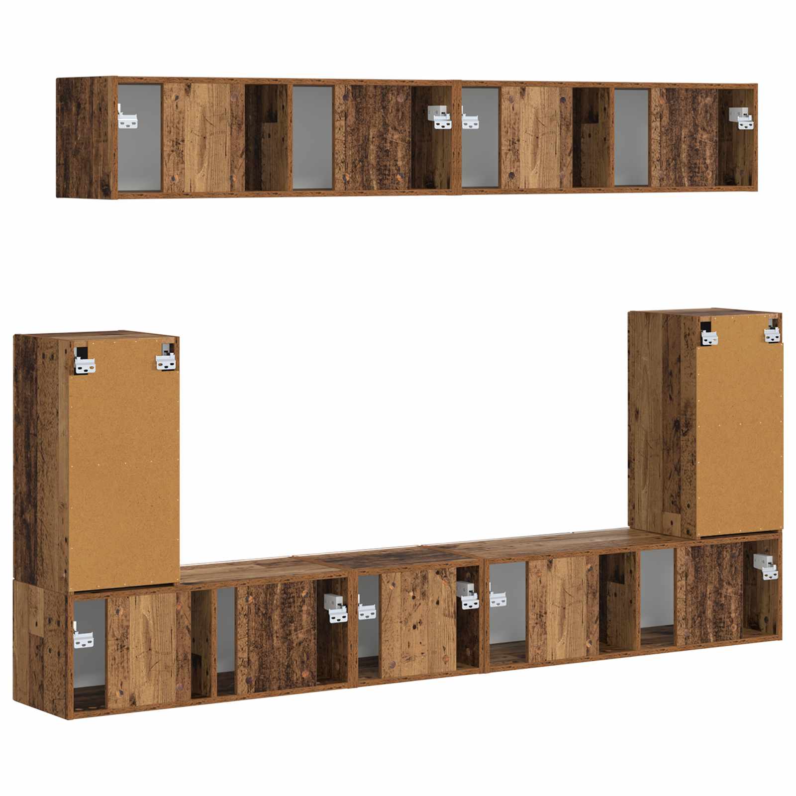 Ensemble meuble TV 5 pcs Bois ancien Bois d'ingénierie - XIOS