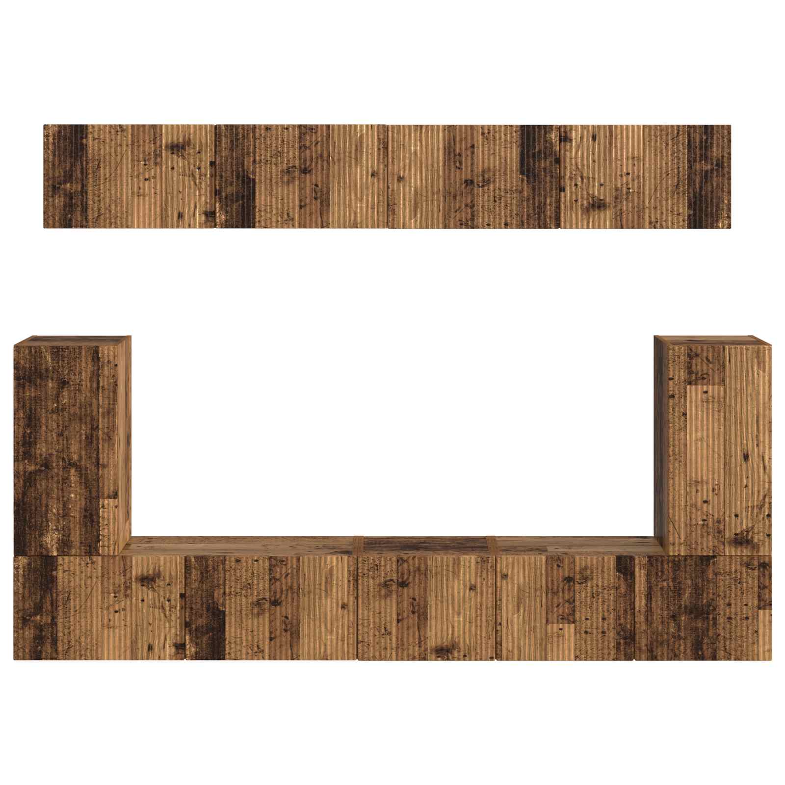 Ensemble meuble TV 5 pcs Bois ancien Bois d'ingénierie - XIOS