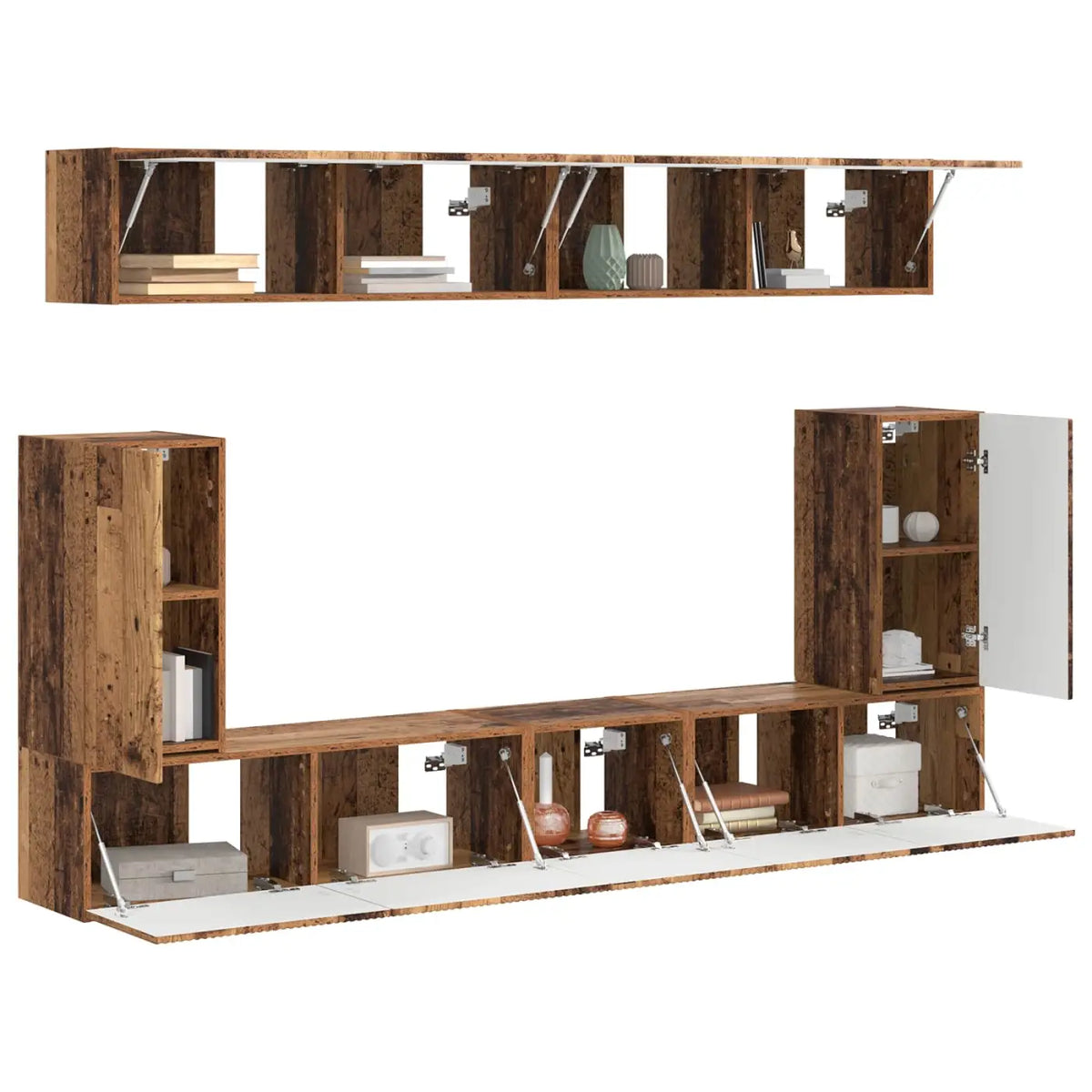 Ensemble meuble TV 5 pc Bois ancien Bois d’ingénierie - XIOS