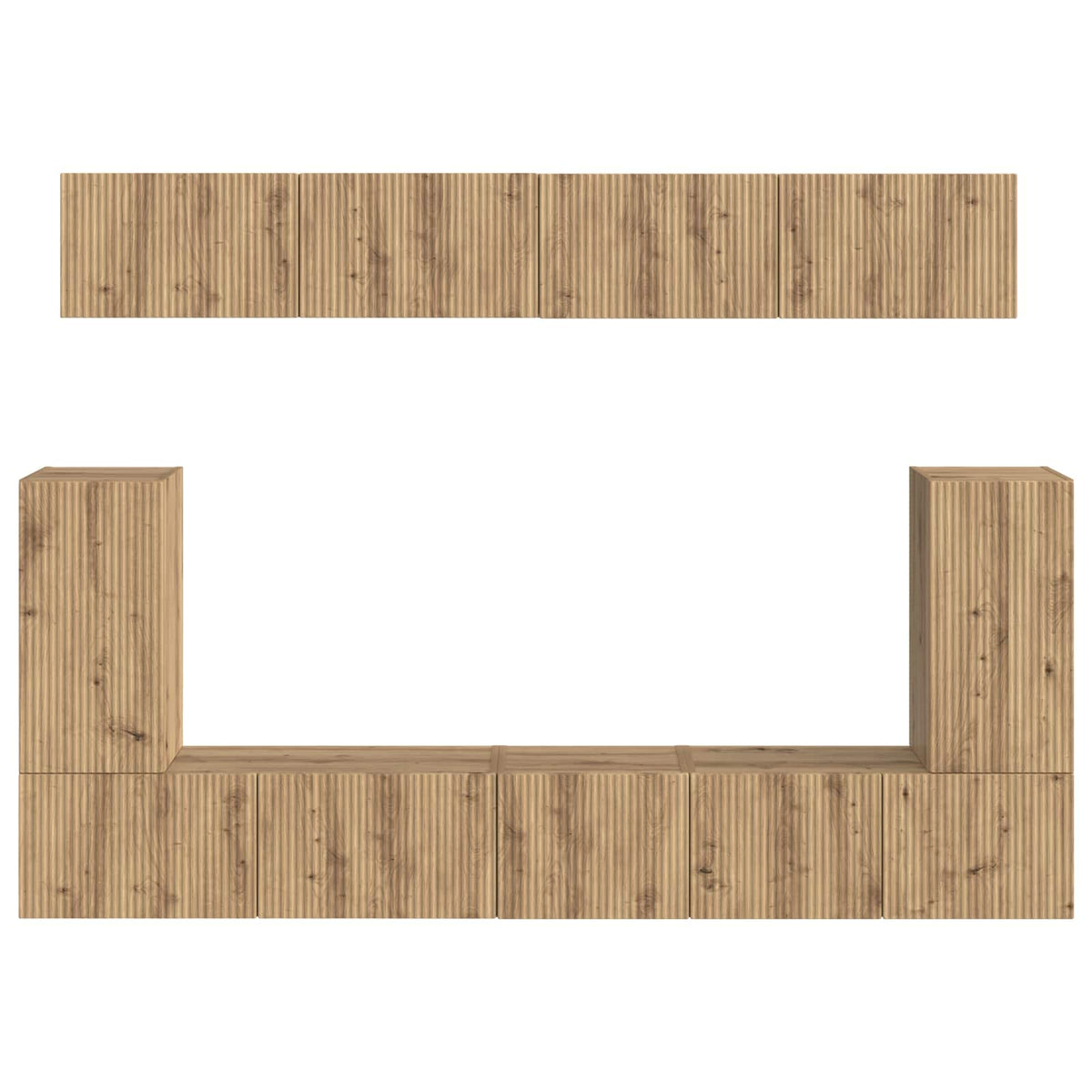 Ensemble meuble TV 5 pc Chêne artisanal Bois d'ingénierie - XIOS