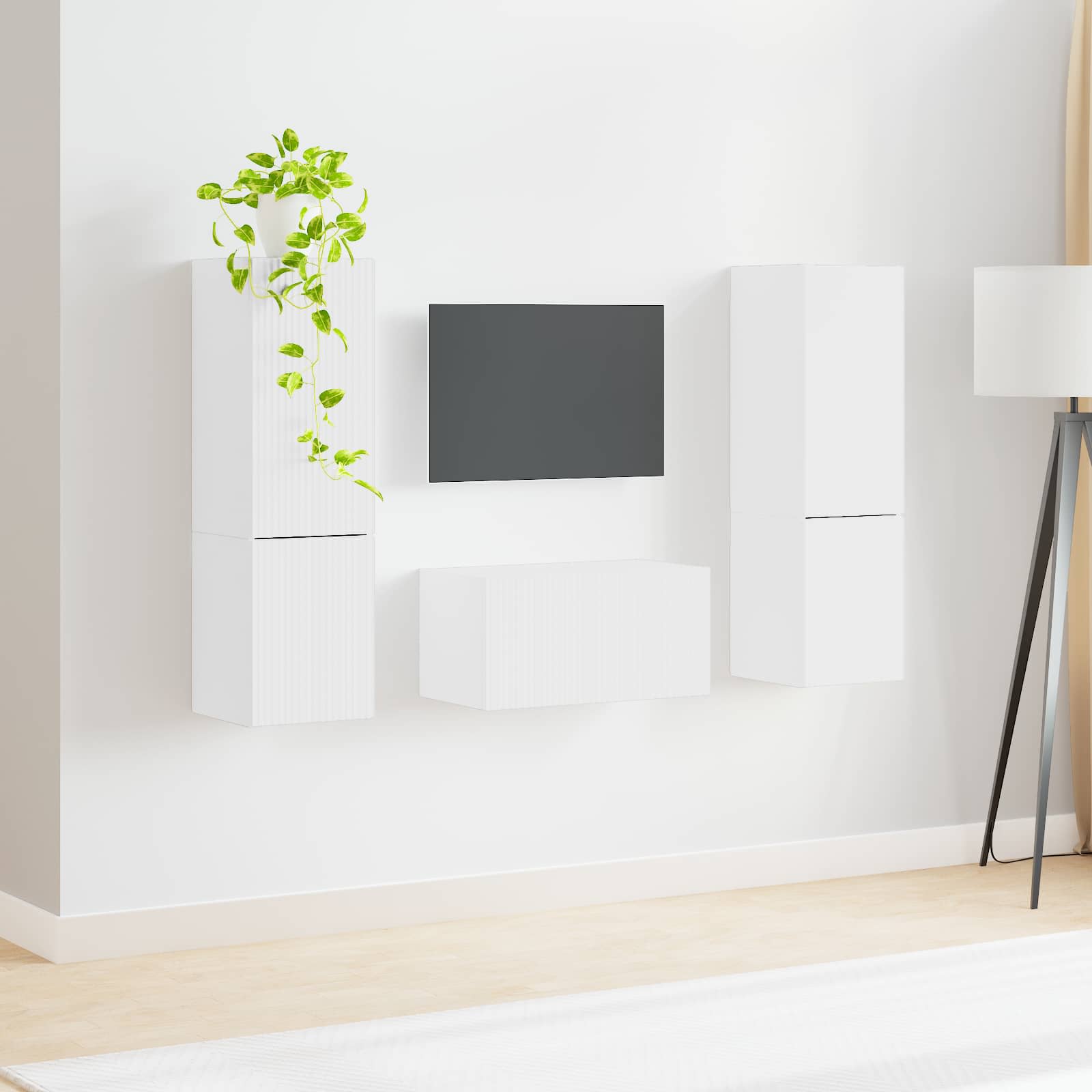Ensemble meuble TV 5 pcs Blanc Bois d'ingénierie - XIOS