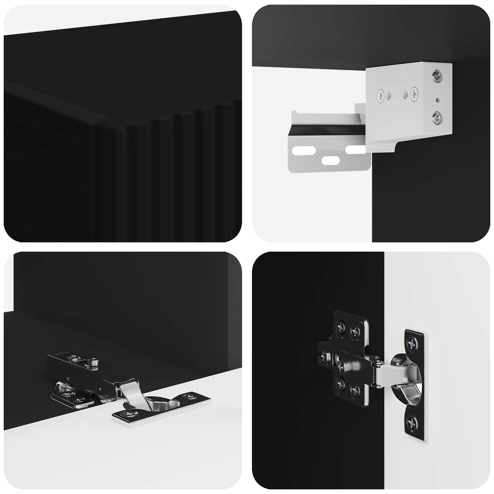 Ensemble meuble TV 5 pcs Noir Bois d'ingénierie - XIOS