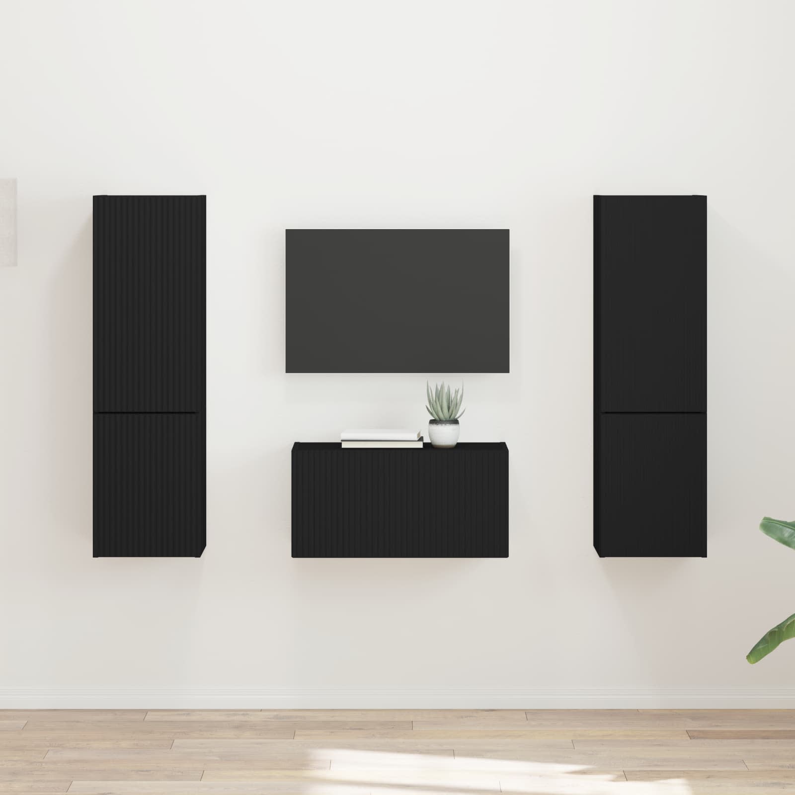 Ensemble meuble TV 5 pcs Noir Bois d'ingénierie - XIOS