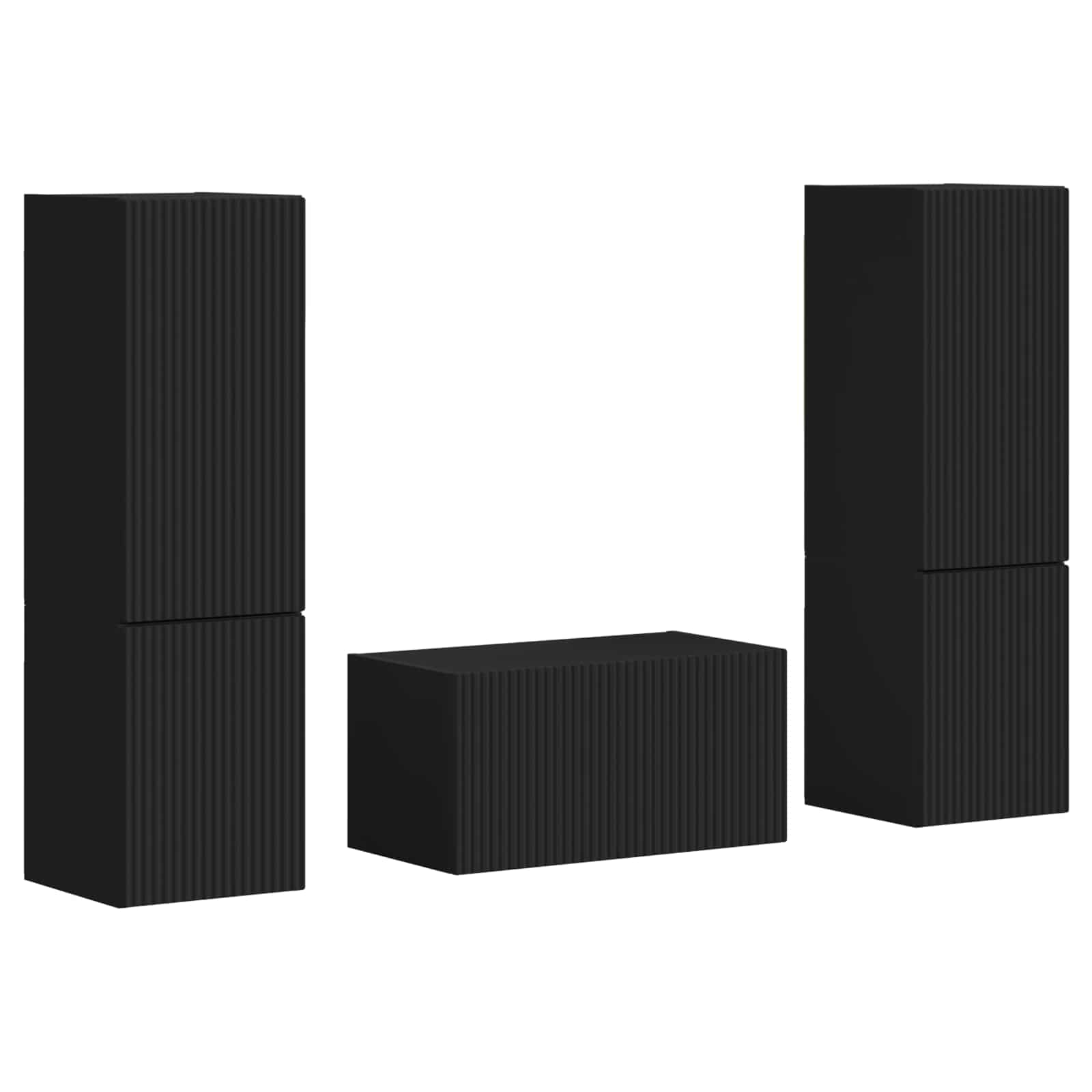 Ensemble meuble TV 5 pcs Noir Bois d'ingénierie - XIOS