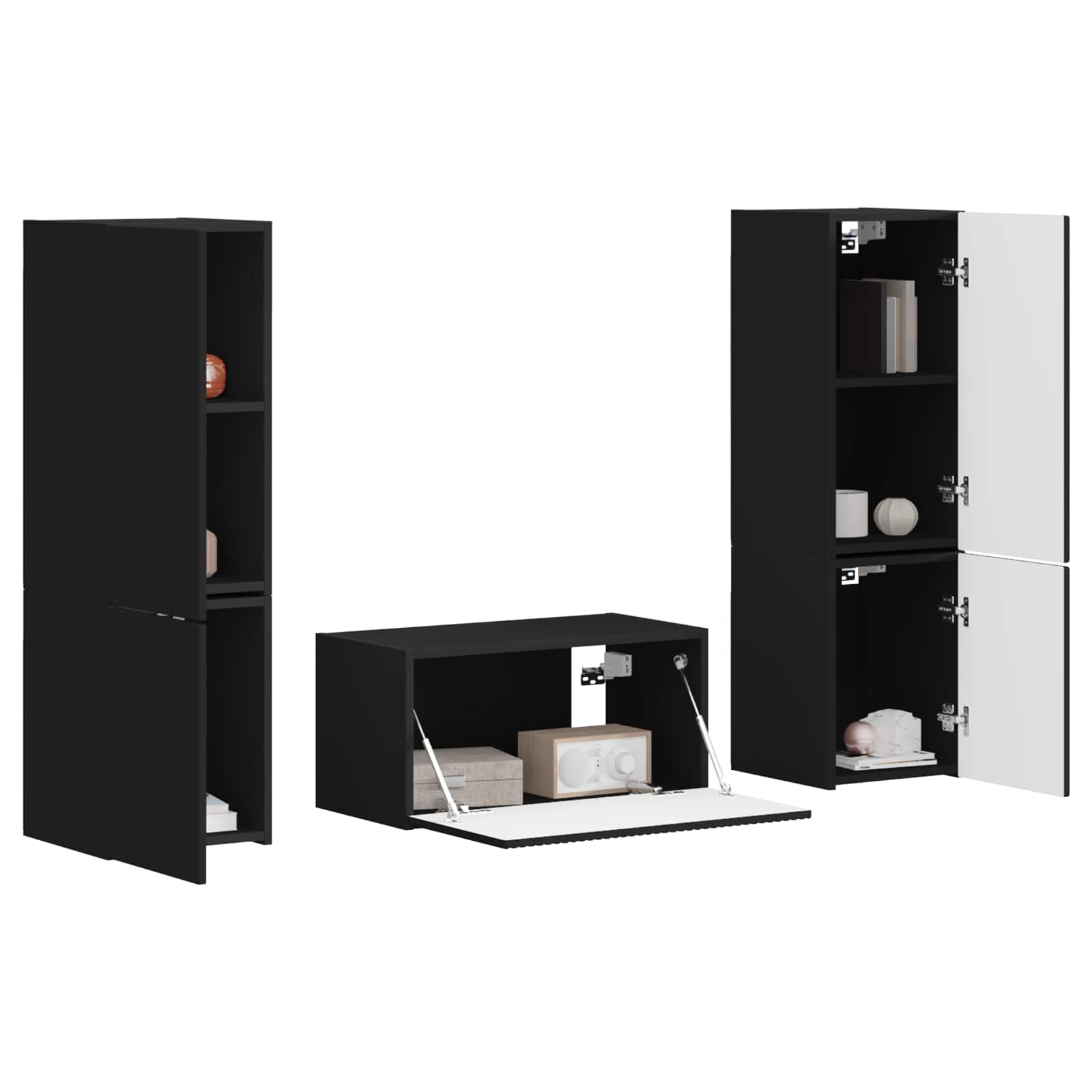Ensemble meuble TV 5 pcs Noir Bois d'ingénierie - XIOS